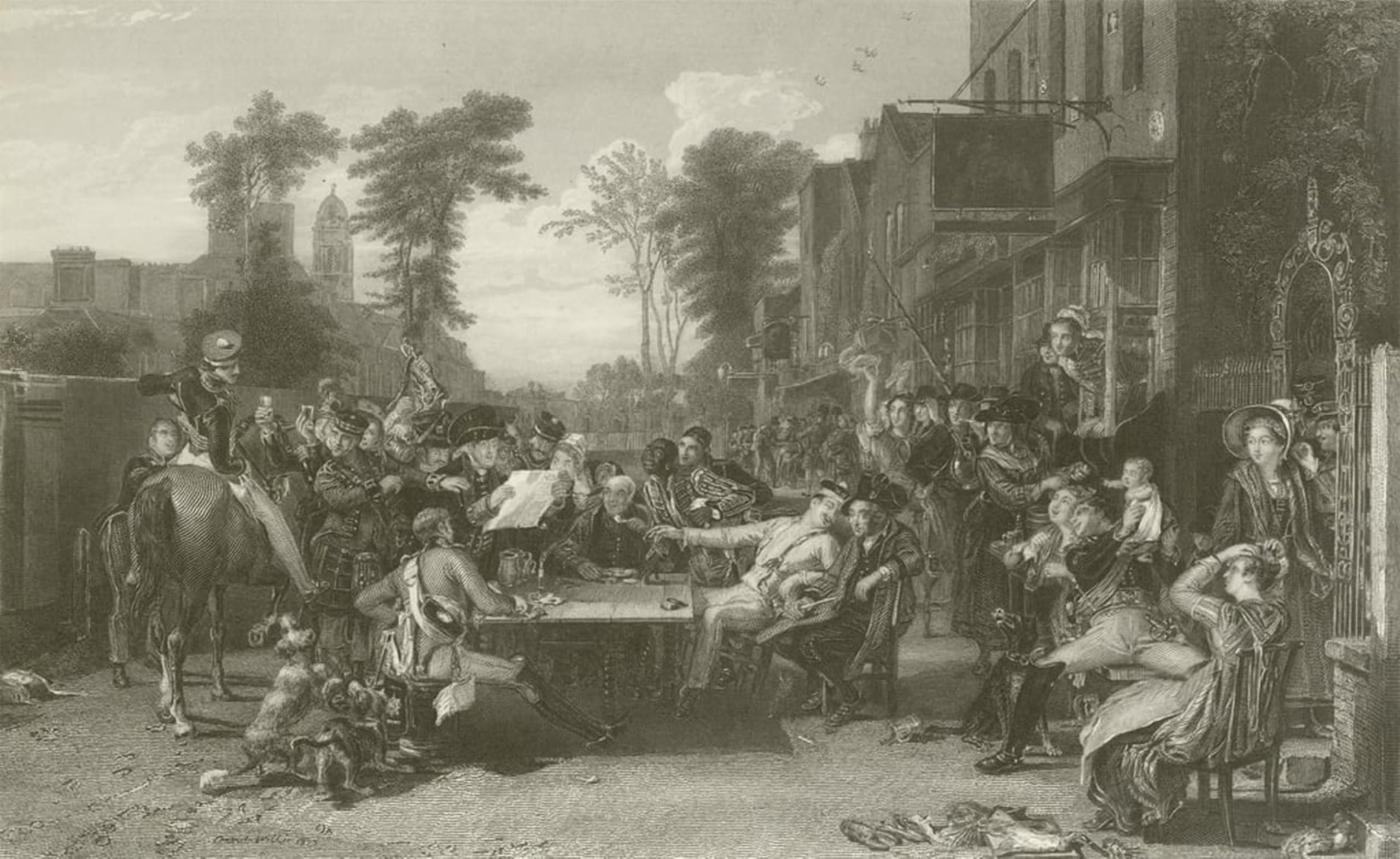 POSTERIIk Famous Print Pop Art Wall Art Graffiti Chelsea Pensioners Reading the Gazette of the Battle of Waterloo by David Wilkie Art Prints for Home Decor 60x90cm