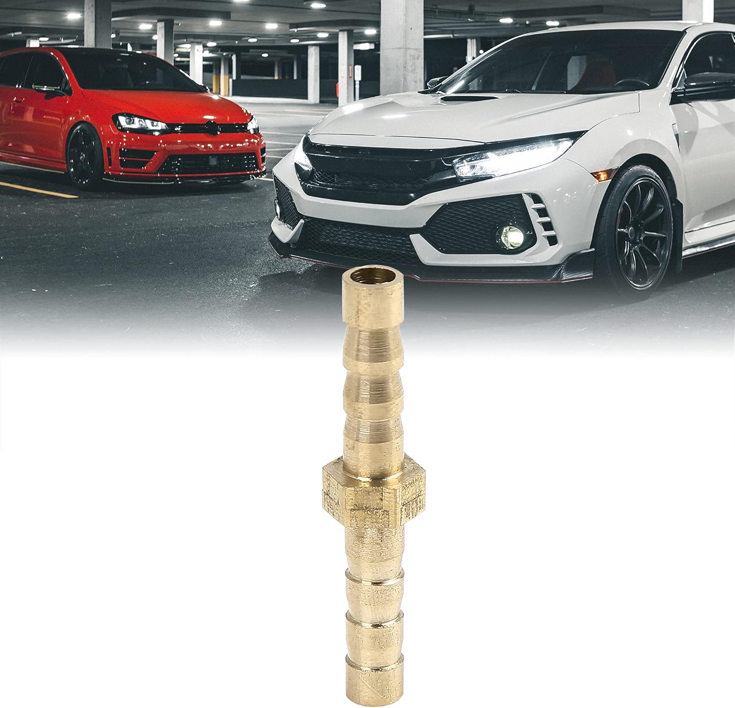 X AUTOHAUX 5mm Brass Barb Hose Fitting Straight Connector Adaptor for Air Water Gas Oil