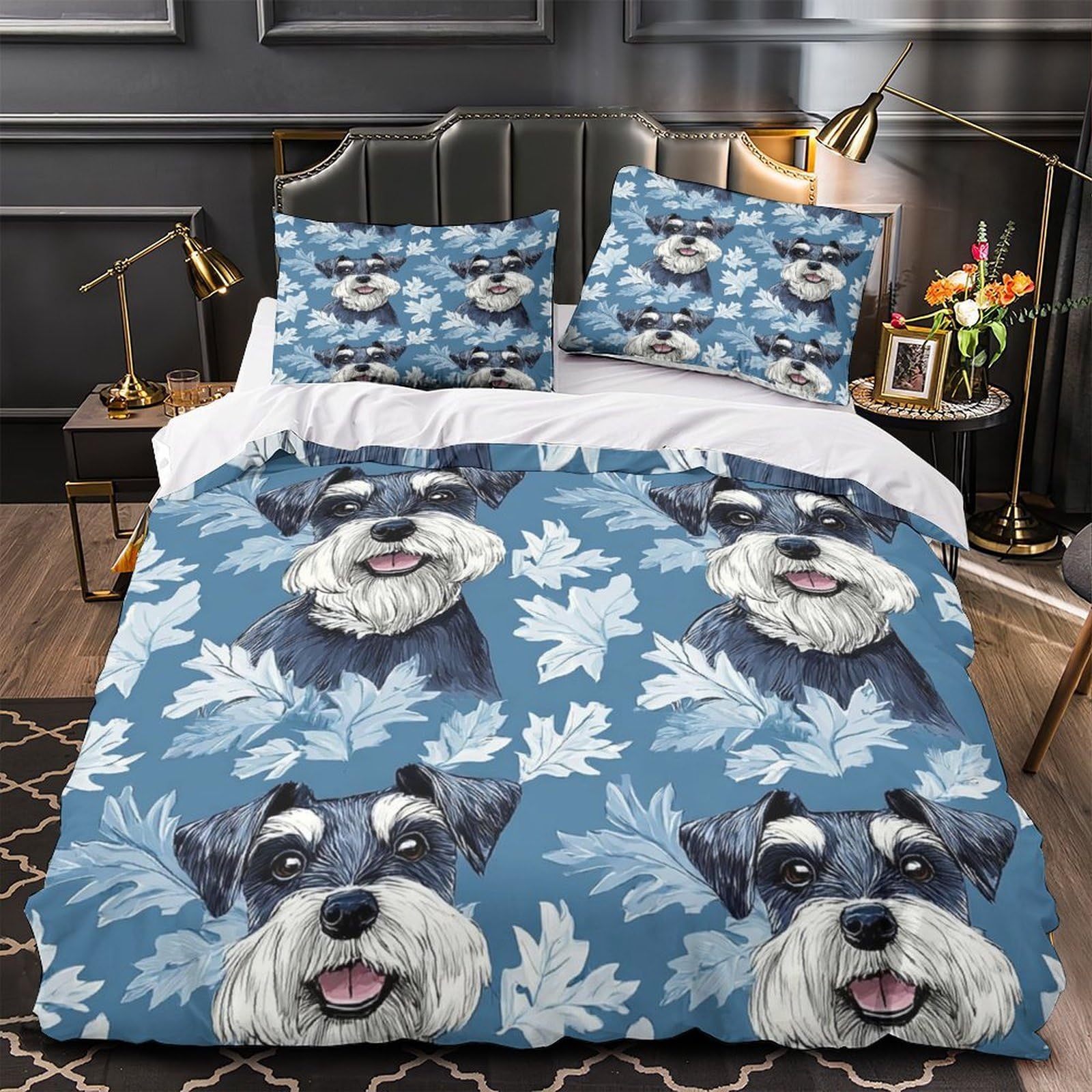 Housse de couette Noël microfibre douce anti-allergie grand lit King 220x240cm