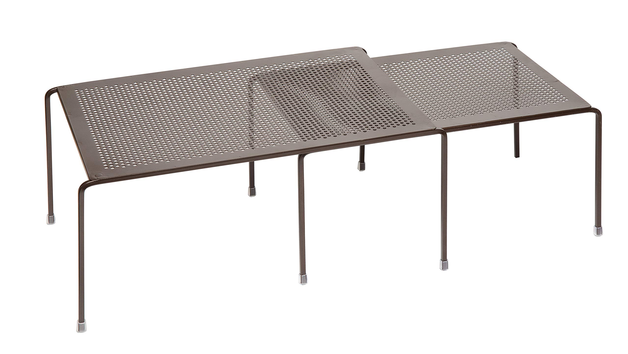 Amtido Organiseur de cuisine extensible et empilable – Étagère de placard et garde-manger – assiettes, tasses, tasses, égouttoir – Solution de stockage robuste pour aliments et épices – Bronze