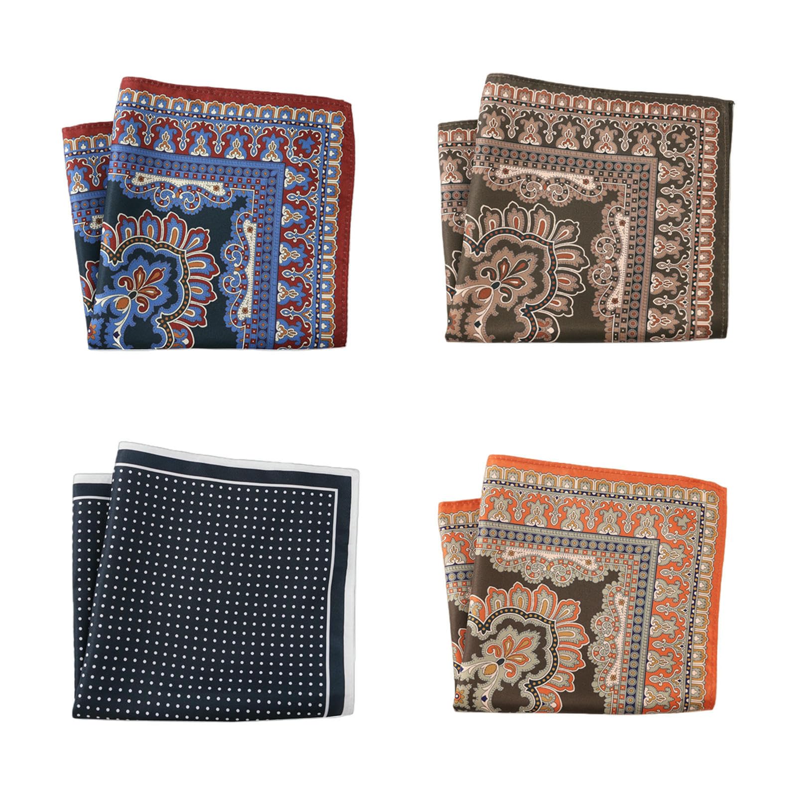 Pañuelo de bolsillo retro para el traje de oficina y eventos casuales con estampado floral