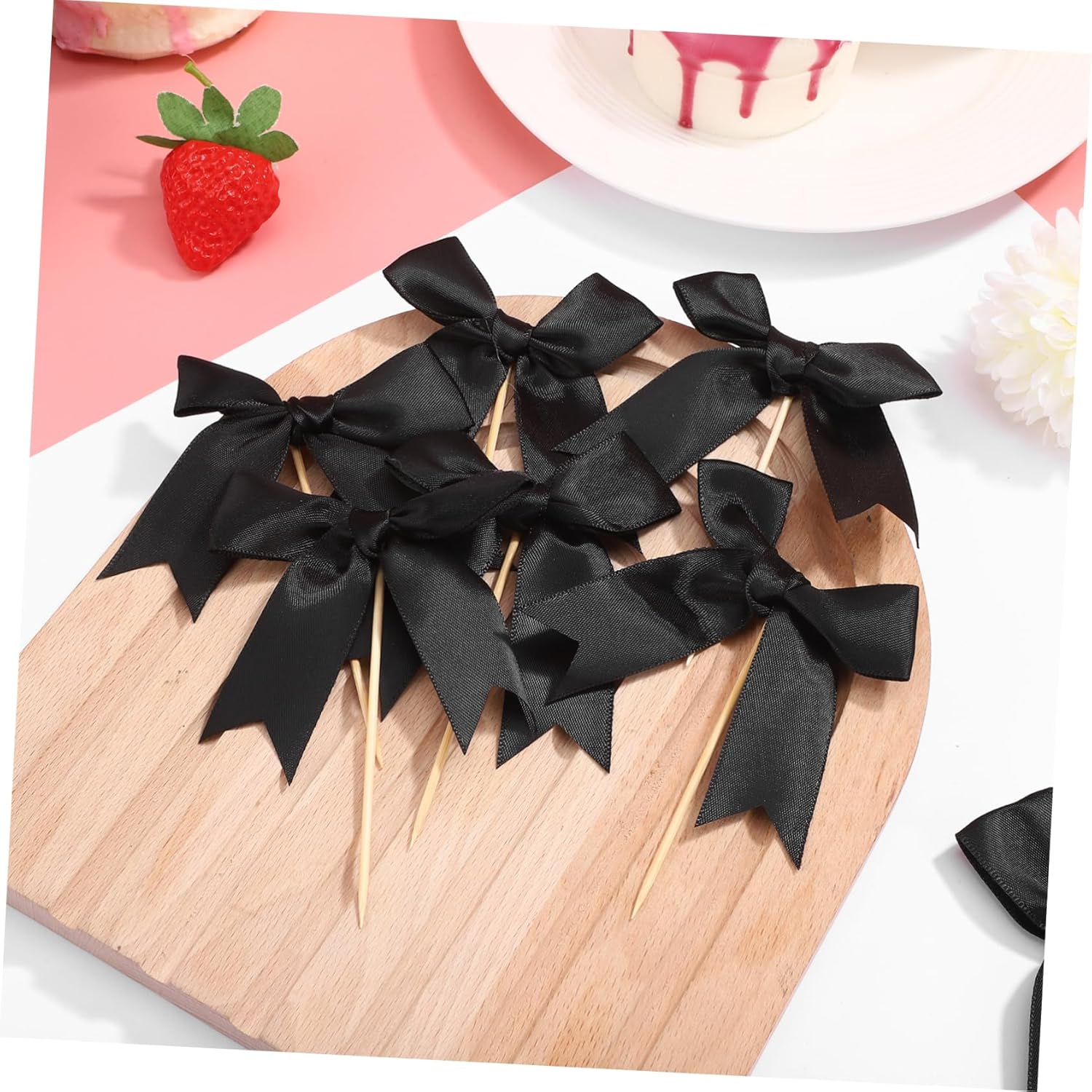 Elegant Cake Picks 20pcs Bowknot Decorations for Cupcake Birthday Wedding Holiday Desserts