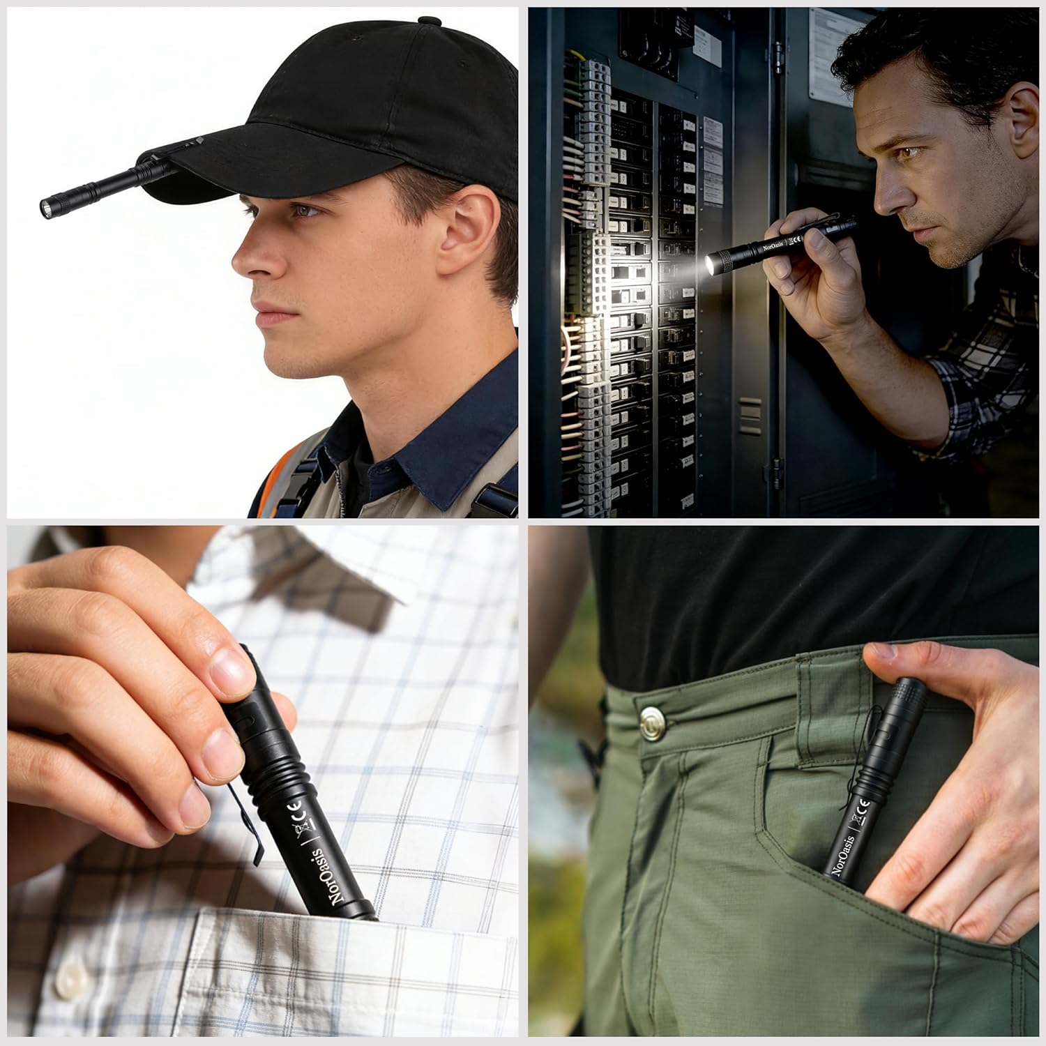 LED Pen Flashlight, Mini Pocket Flashlight with Clip, Lightweight Aluminum Pen Light, Bright LED, Water-Resistant, for Inspection, Work, Emergency, and Everyday Carry