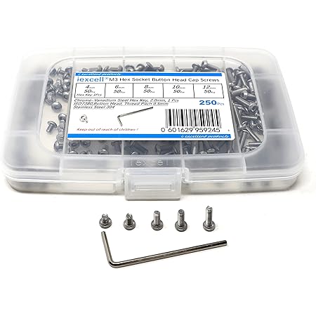 20pcs M5 X 65mm Black Alloy Steel Hex Socket Head Cap Screws - High Strength Machine Fasteners