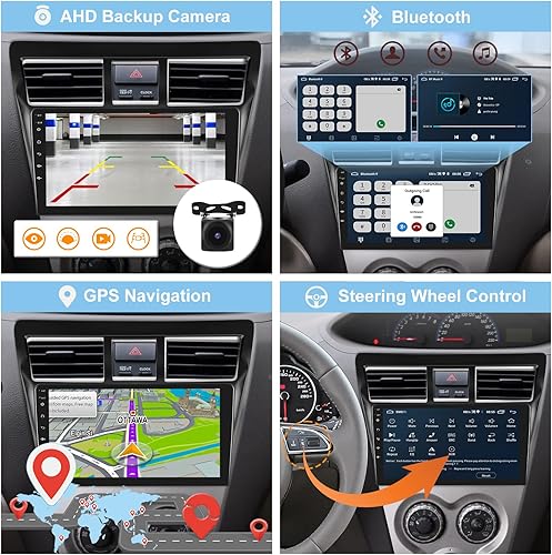 Miniatura 6 de 2G+32G Radio de coche para Toyota Vios Yaris 2007-2012, 9 pulgadas Android 11 pantalla táctil estéreo, Apple CarplayAndroid AutoMirror