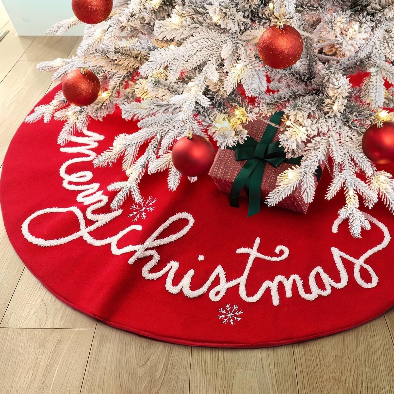 Spódnica Choinkowa Vintage Spódnica Choinkowa Z Literami Do Wystroju Domu Wakacyjnego Xmas Kreatywna Dekoracja Świąteczna Dywanik na Choinkę(32inch)