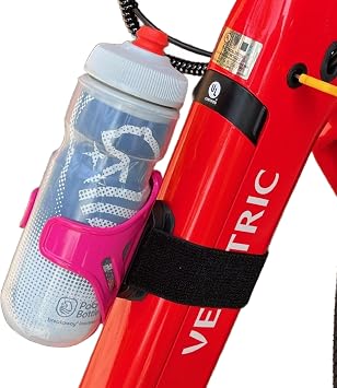 Anywhere Bottle Strap Mount - Anywhere Bicycle Attachment Water Bottle Mount with Cage Pink