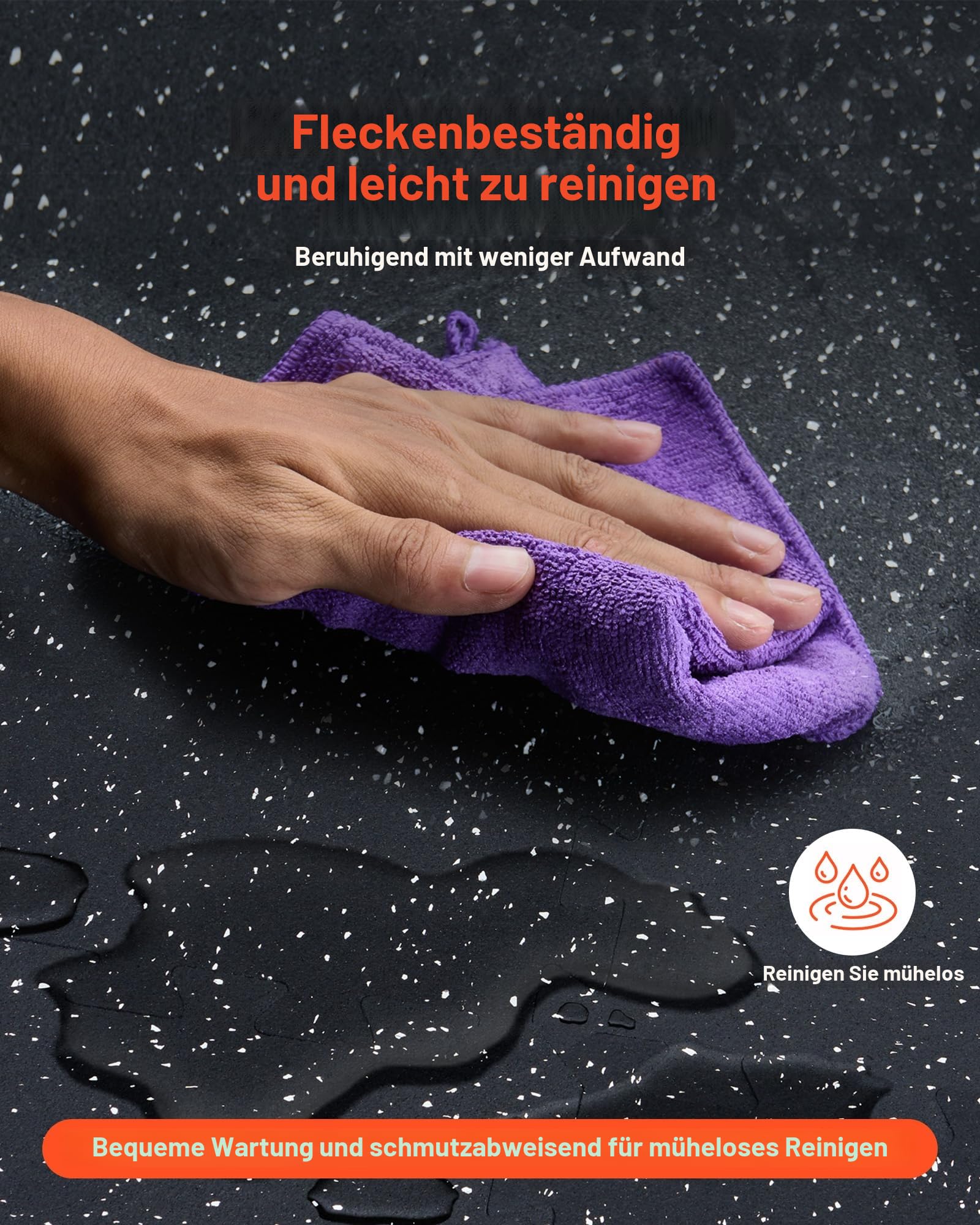 VEVOR Bodenmatten 12 STK. Gummioberfläche & Eva-Schaum, 61 x 61 cm Trainingsmatten mit 48 Quadratfuß Abdeckung, ineinandergreifende Gymnastikmatten für Fitnessstudio Garage, Schwarz & Weiß