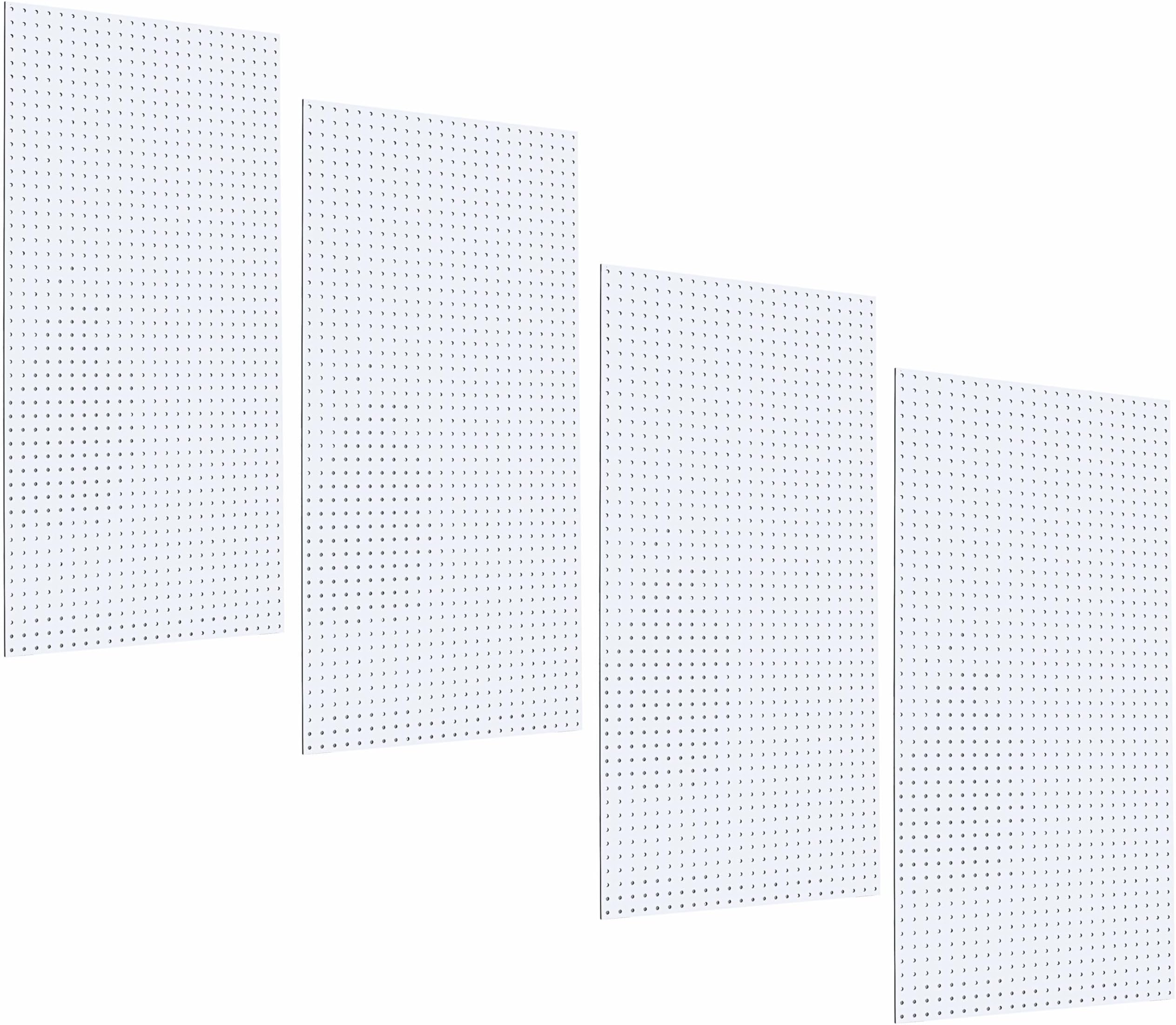 Triton Products Heavy Duty Pegboards - Set of 4 DuraBoard Wall Panels for Home, Office, Garage, Storage and Organization, 24" x 48" x 1/4" (White)