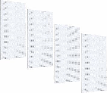 Triton Products DB-4 Four DuraBoard White Polypropylene Pegboards 24-Inch W by 48-Inch H by 1/4-Inch D with 9/32-Inch Hole Size and 1-Inch O,C, Hole Spacing