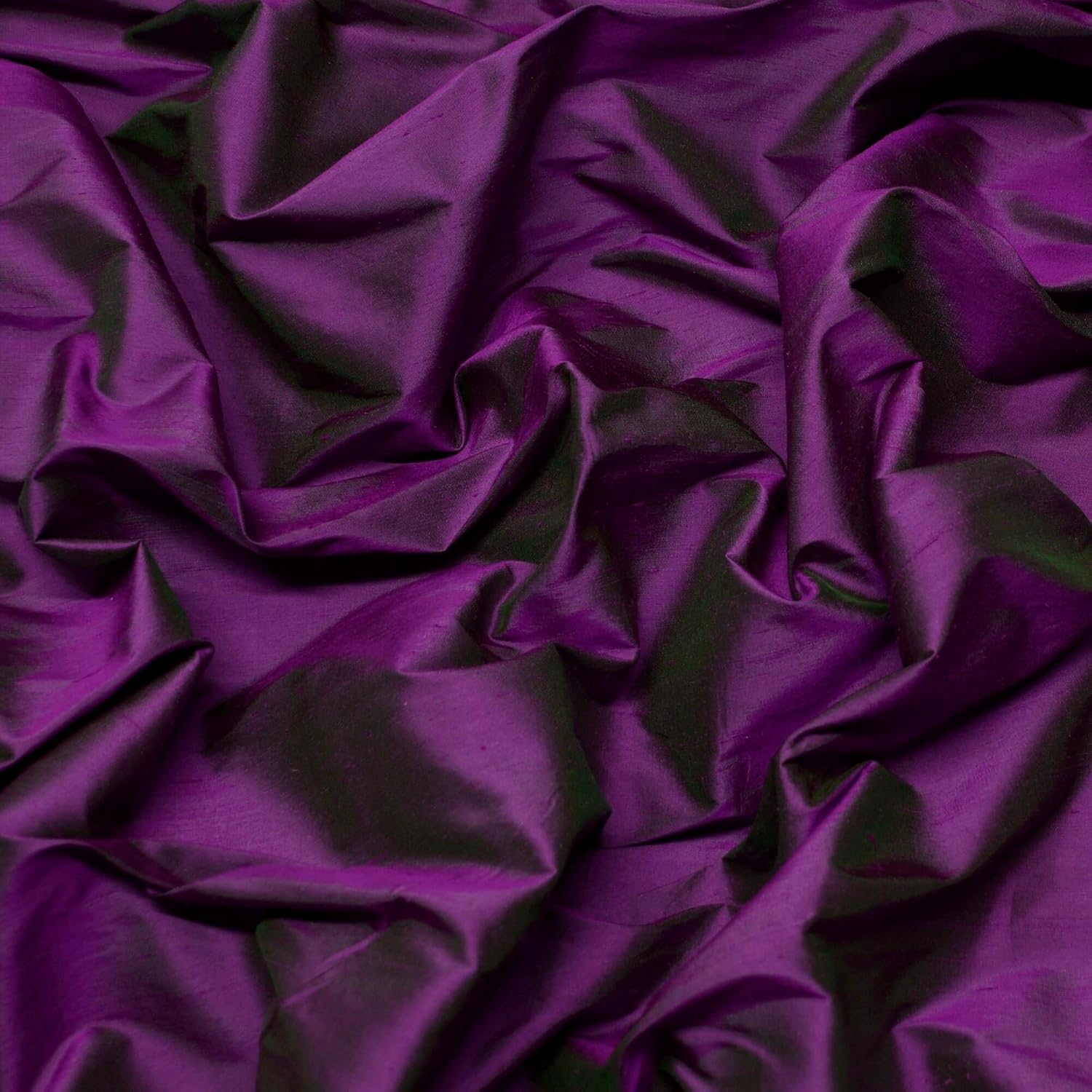 Purple Green Shantung Silk, 100% Silk Fabric, by The Yard, 54 Wide