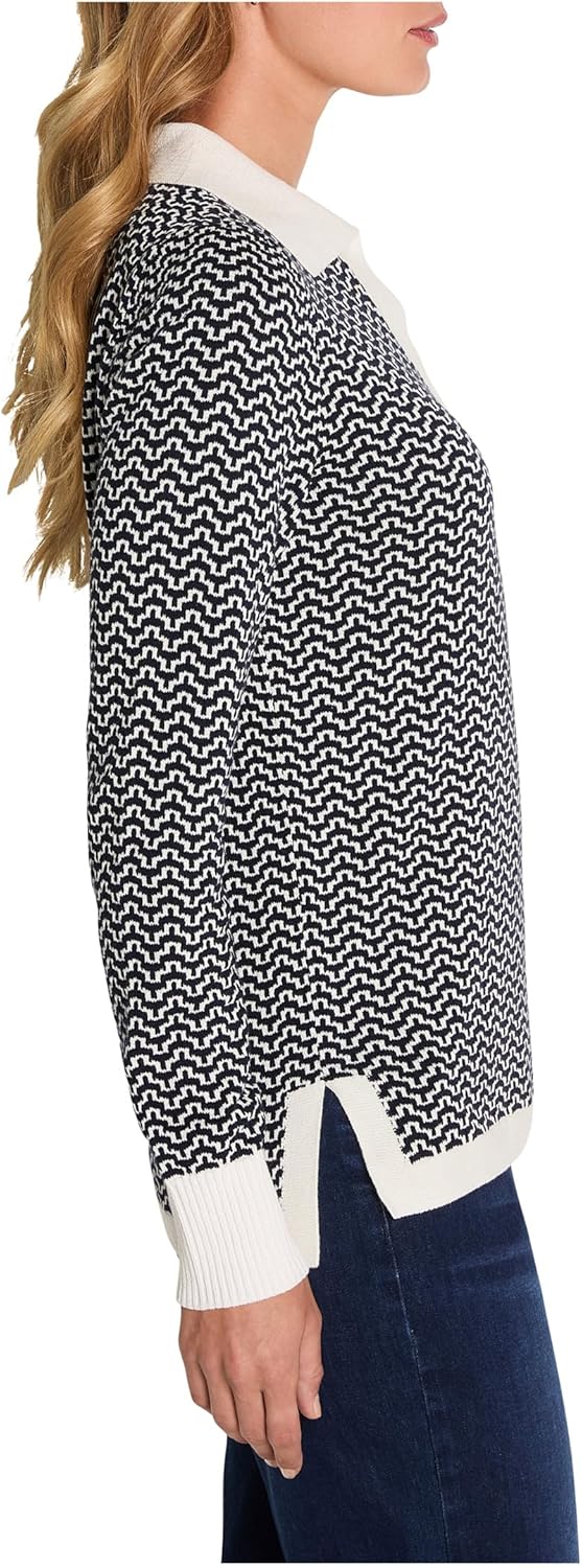 NIC+Zoe Womens Two Tone Jacquard Sweater - Image 2