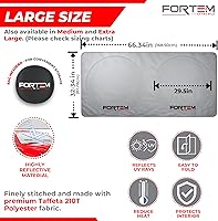 Vista 5 de FORTEM Organizador de maletero de coche (3 compartimentos, negro) + parasol grande para parabrisas