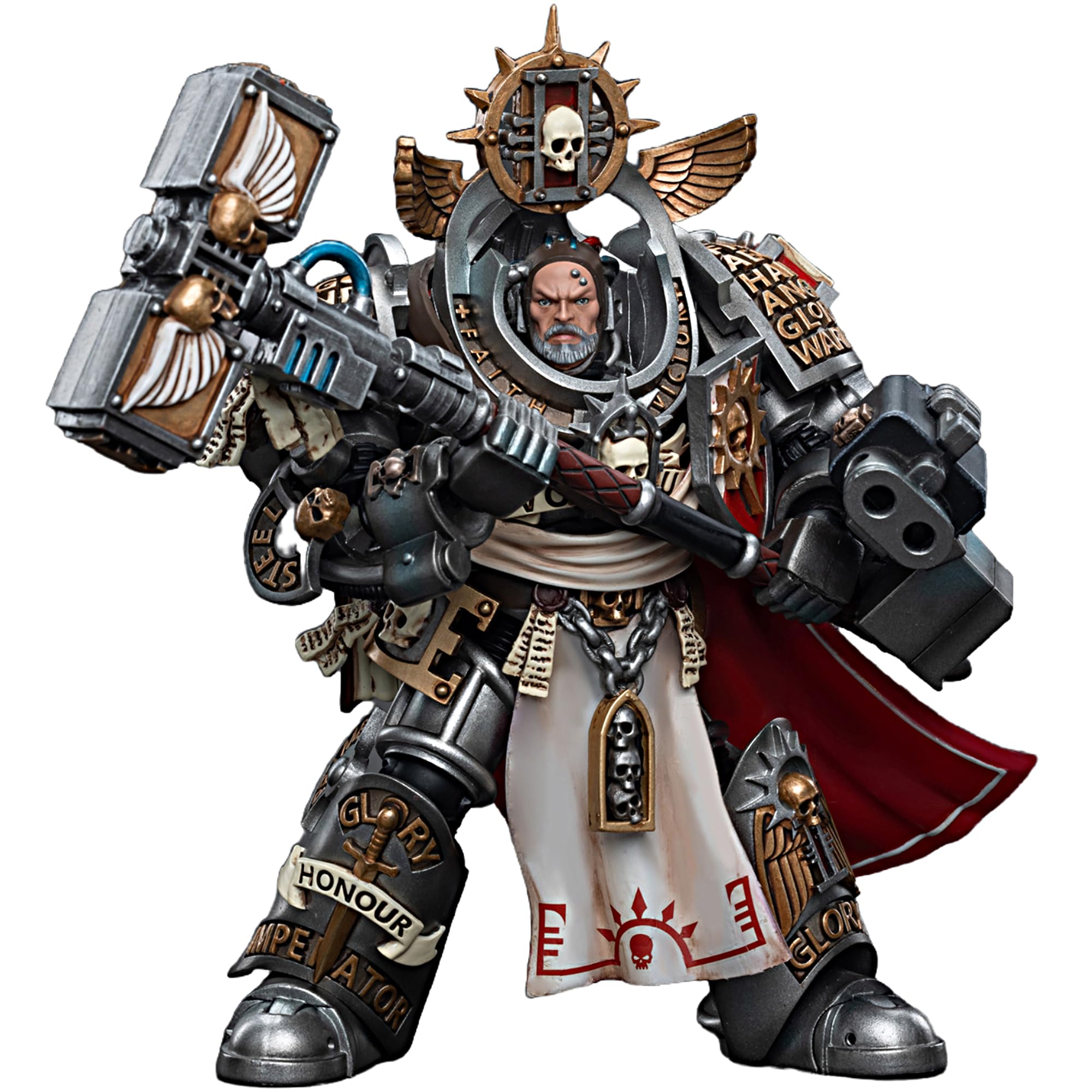 JOYTOY Warhammer 40K 1/18 Figurki akcji Szare Rycerze Wielki Mistrz Voldus Model kolekcjonerski Dzieci 15+ i powyżej