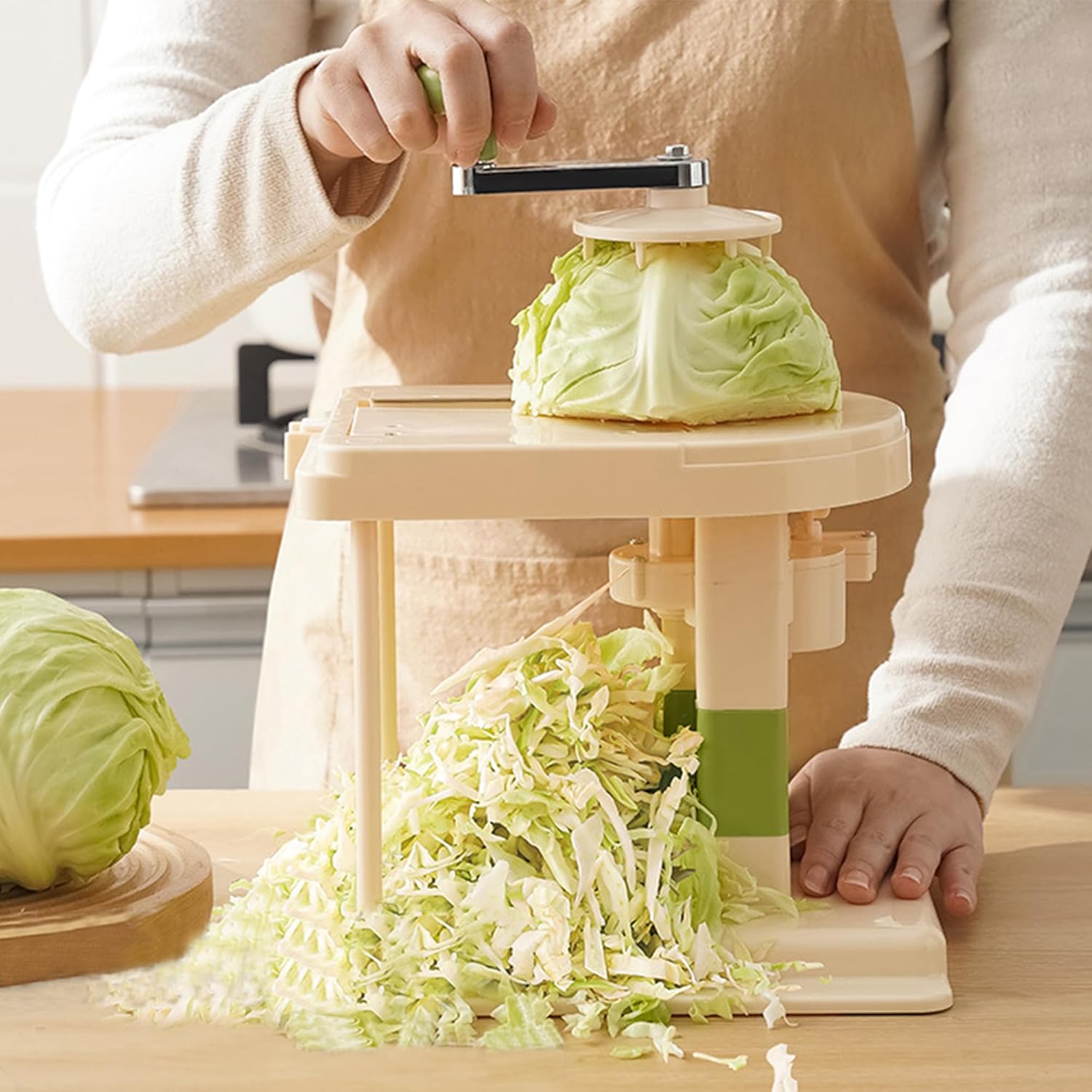 Manual Cabbage Shredder Vegetable Grater : Red Cabbage Grater Hand Crank,Shredded Cabbage Slicer Shredder for Home Kitchen Use,rallador de repollo Heavy Duty