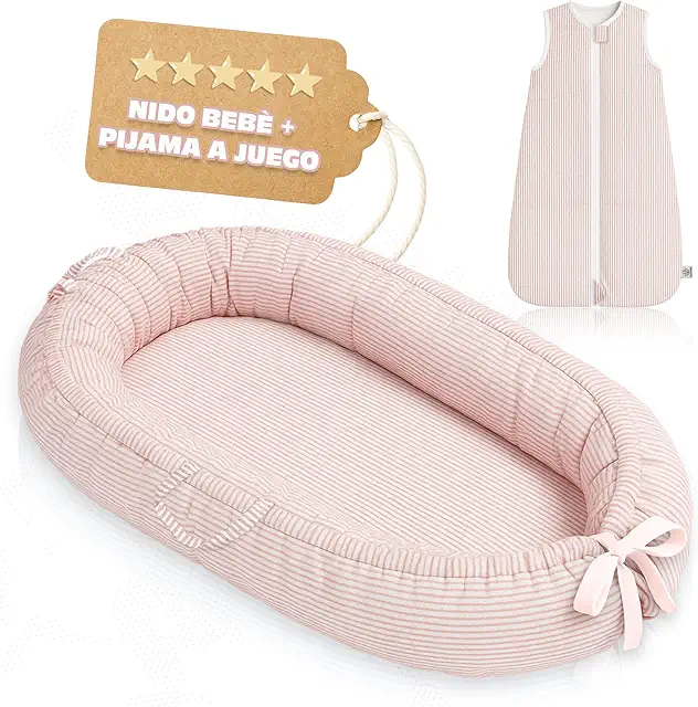 Nido Bebé Recién Nacido con Saco de Dormir - Reductor Cuna 100% Algodón Eco - Baby Nest