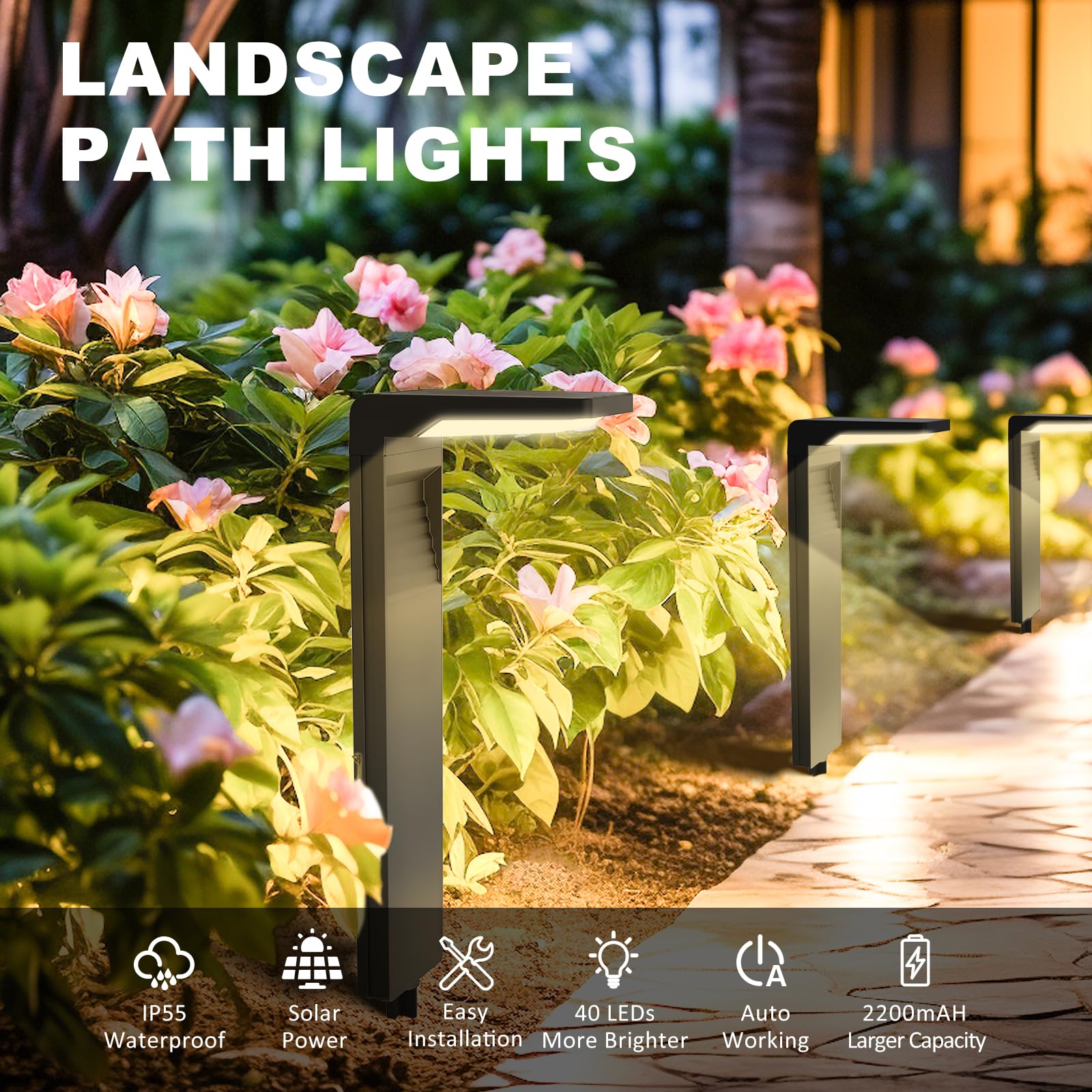 LES FLEURS Lampes solaires d'extérieur YH0801D-UK-6P
