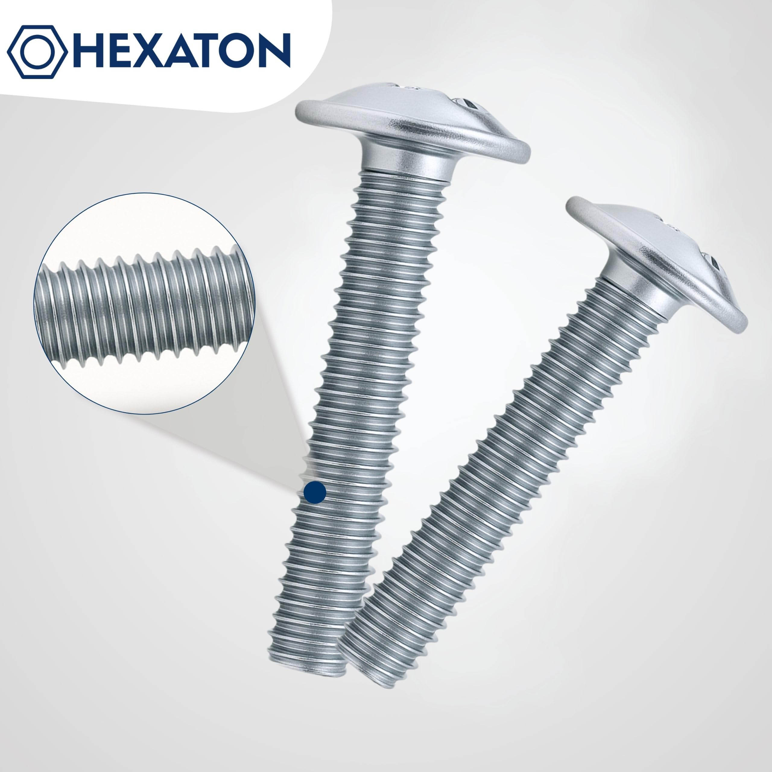 HEXATON Tornillos Métricos con Cabeza Redonda Pozidriv M4 x 27 mm – 100 Piezas – DIN 967 – Acero Galvanizado – Rosca Completa