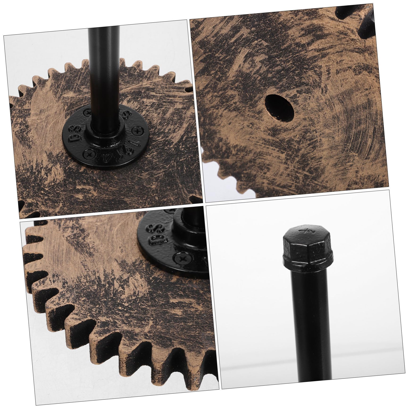 Porta Asciugamani di Carta in Ferro Nero, Stile Tubo Industriale | Appoggio, Design Vintage Rustico, Struttura in Legno e Metallo, Organizer Salvaspazio per Cucina e Bar