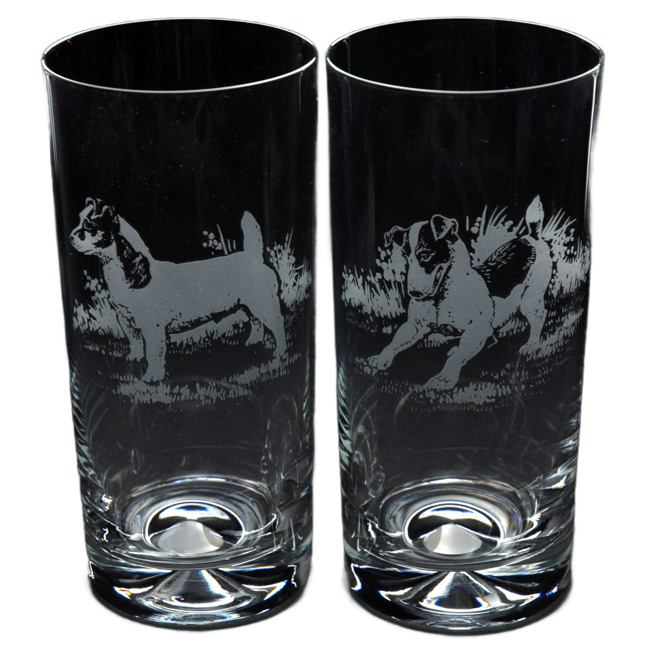 GLYPTIC Glass Art Jack Russell Dog Placement Hand Etched/Engraved Highball Glass โ image 1
