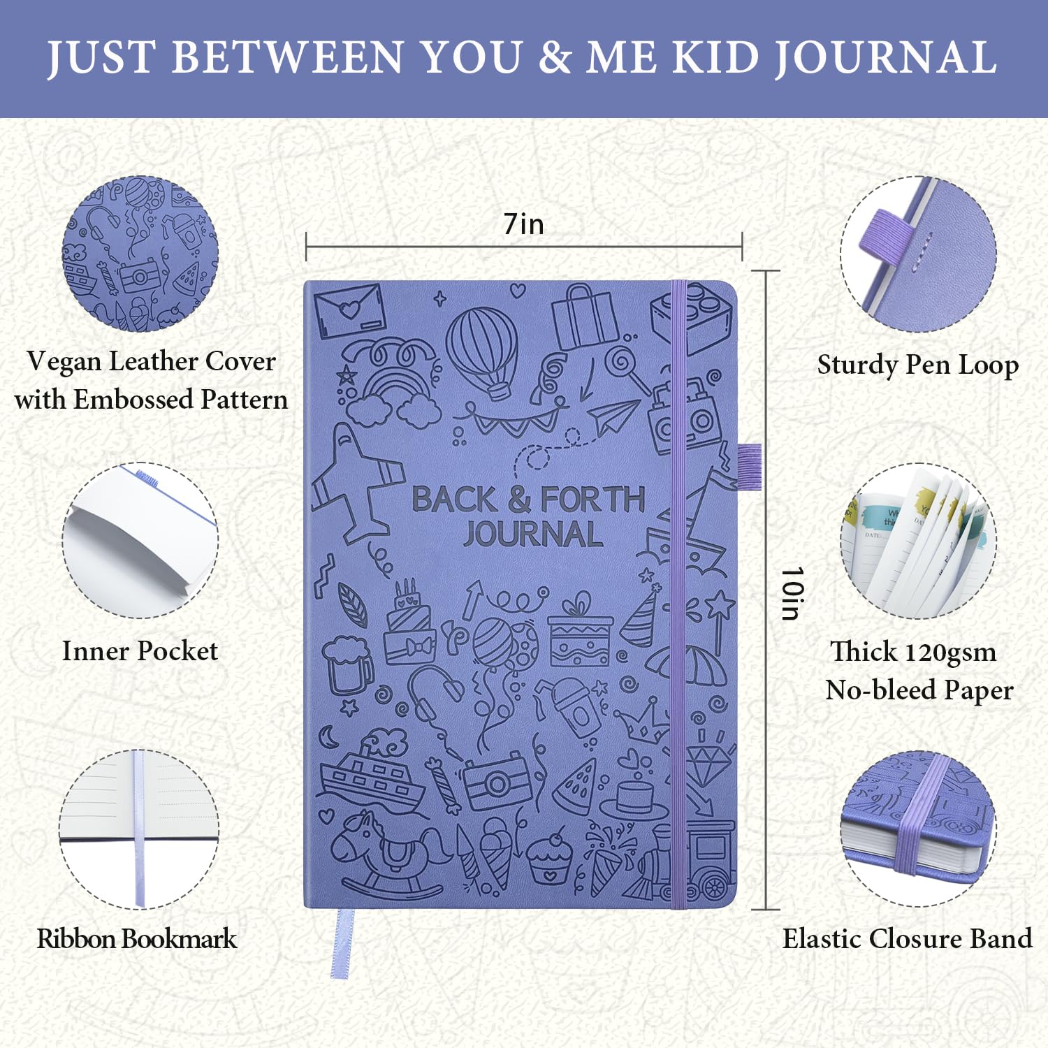 Just Between You and Me Kid Journal - A Back & Forth Journal for Grown-Up & Kid / Parent & Child to Strengthen Bond, Build Communication, and Share Memories, Interactive Writing Prompts for Kids & Adults, Gift for Girls Boys, 7