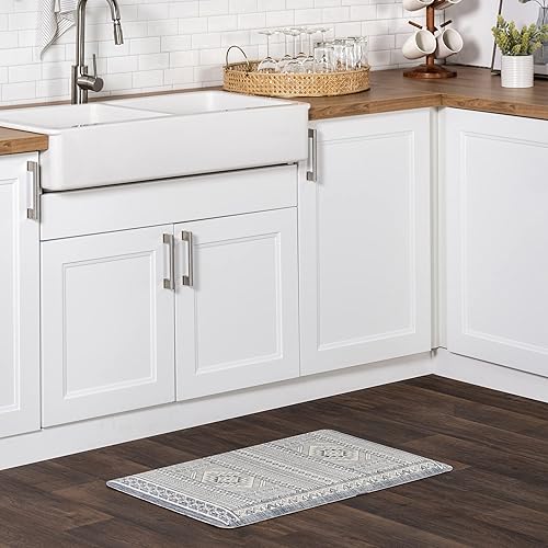 Miniatura 1 de nuLOOM Southwestern Bordered - Tapete cómodo para cocina o lavandería, 20 x 36 pulgadas, azul
