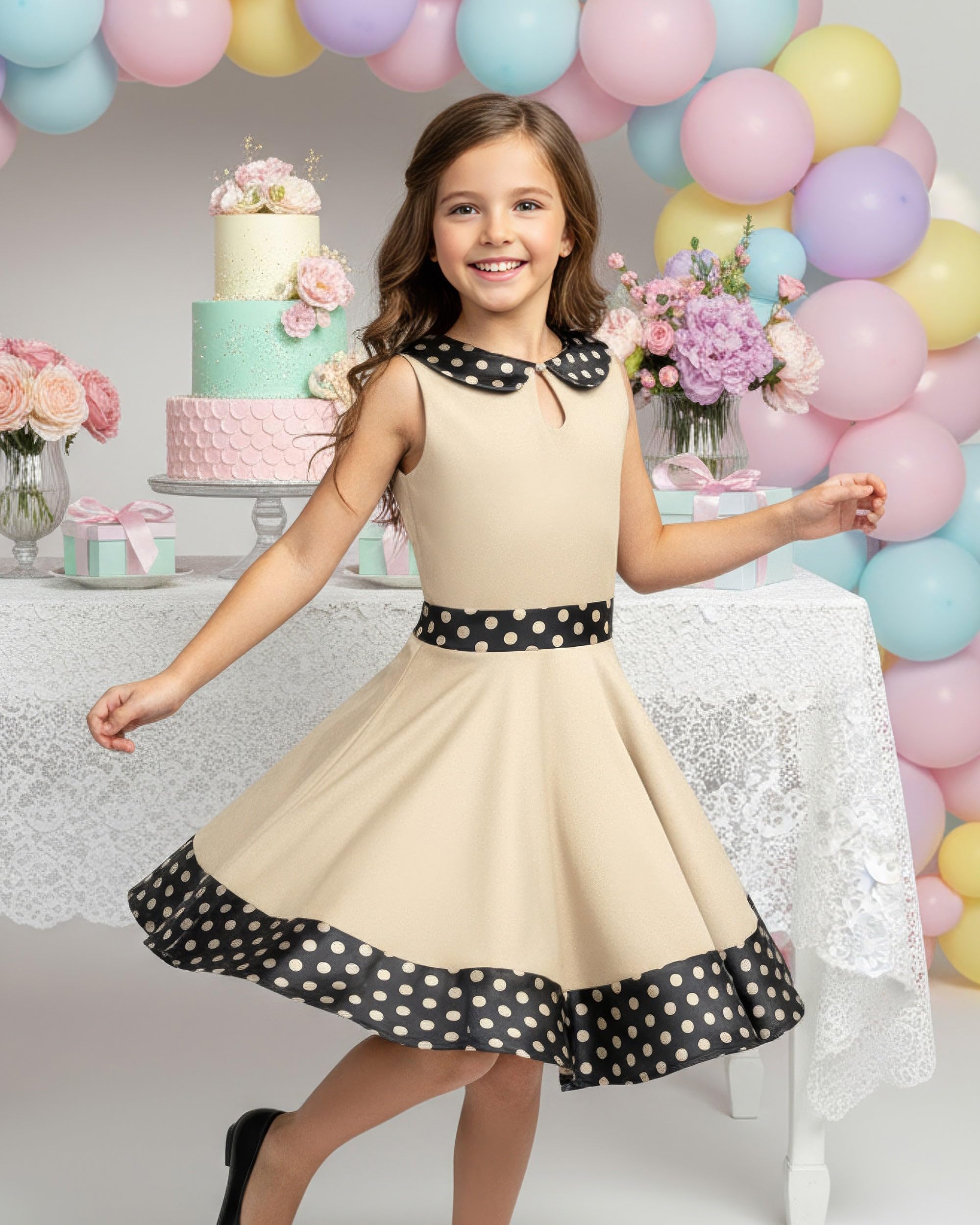 BlackButterfly Enfants Robe Années 50 Vintage à Pois 'Zoey'