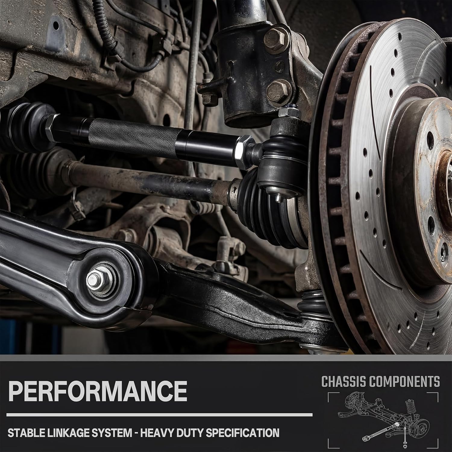 Heavy Duty Tie Rod Ends Kit, 2pcs Adjustable 0-6" Tie Rod, applicable to Silverado Sierra 2500HD 3500HD 2011-2024, Front Lower Tie Rod Compatible with Chevy GMC, Repalce OE Inner and Outer Assembly