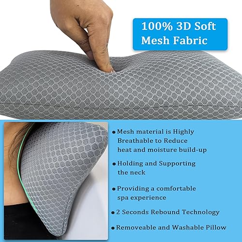 Miniatura 9 de REEZEIVI Almohada para reposacabezas de bañera de hidromasaje, almohadas de malla de aire 3D para exteriores, almohada de spa para bañera de