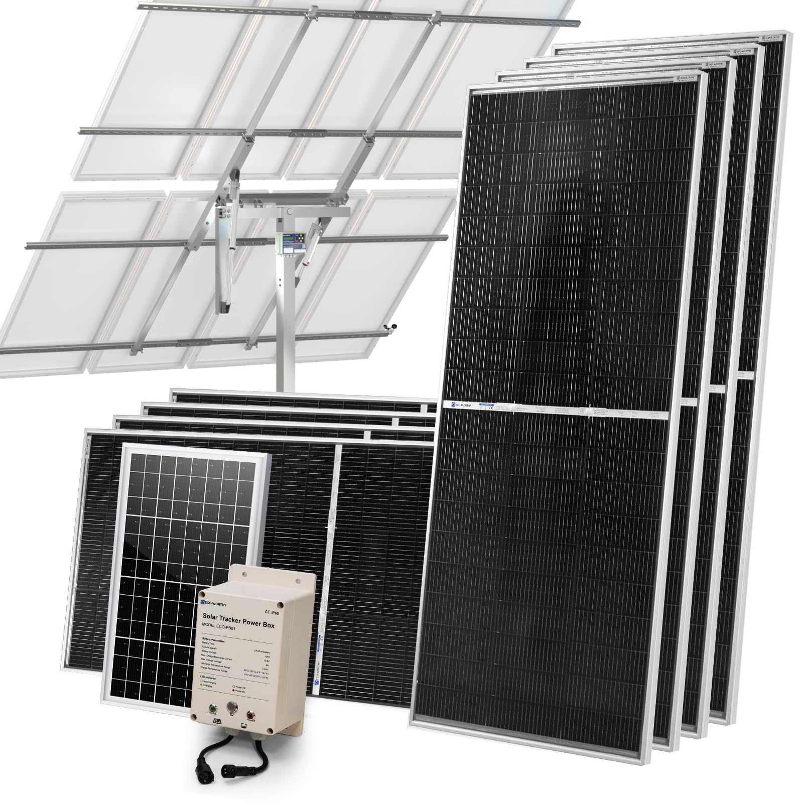 ECO-WORTHY 1600W Dual-Axis Solar Tracker System with 8 solar panels