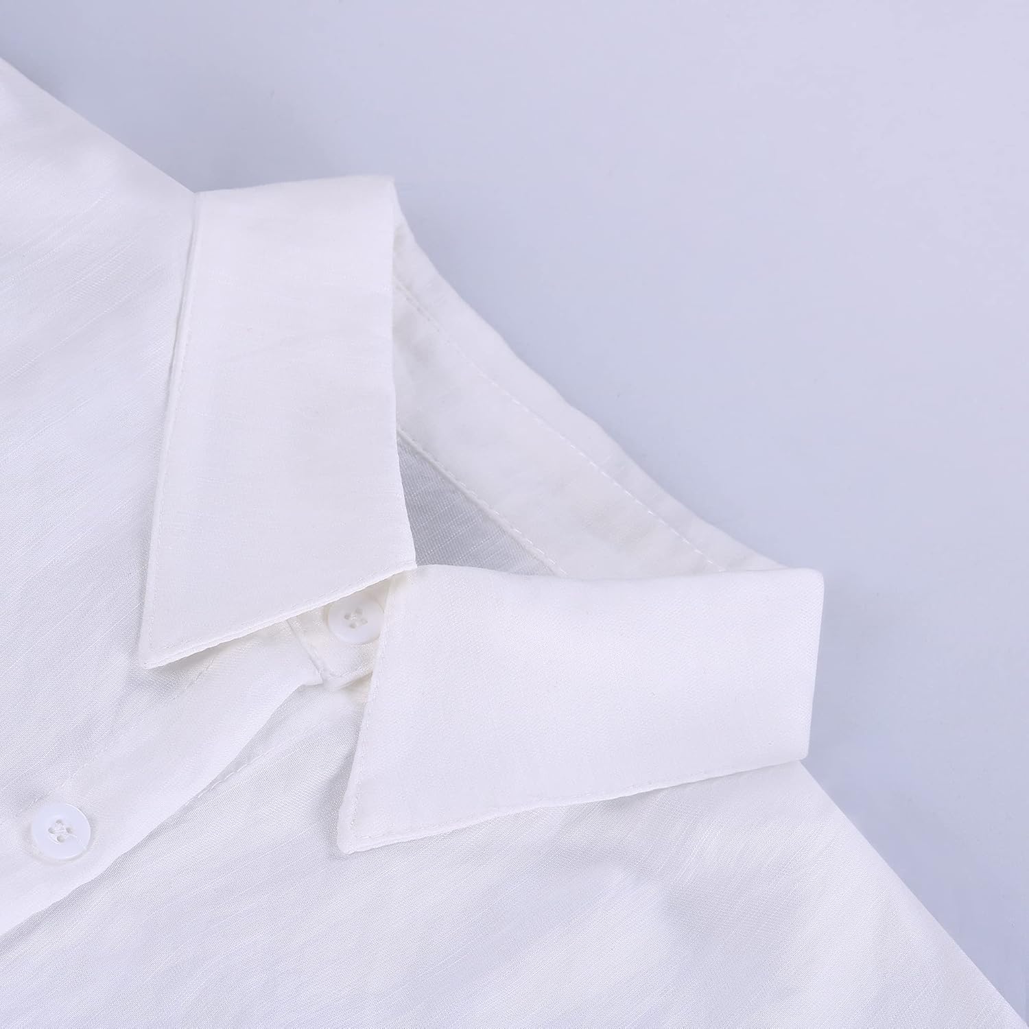 BHMAWSRT Womens 2 Pieces outfit Summer Cotton Linen Half Sleeve Lapel T-Shirt+Drawstring Shorts - Image 3