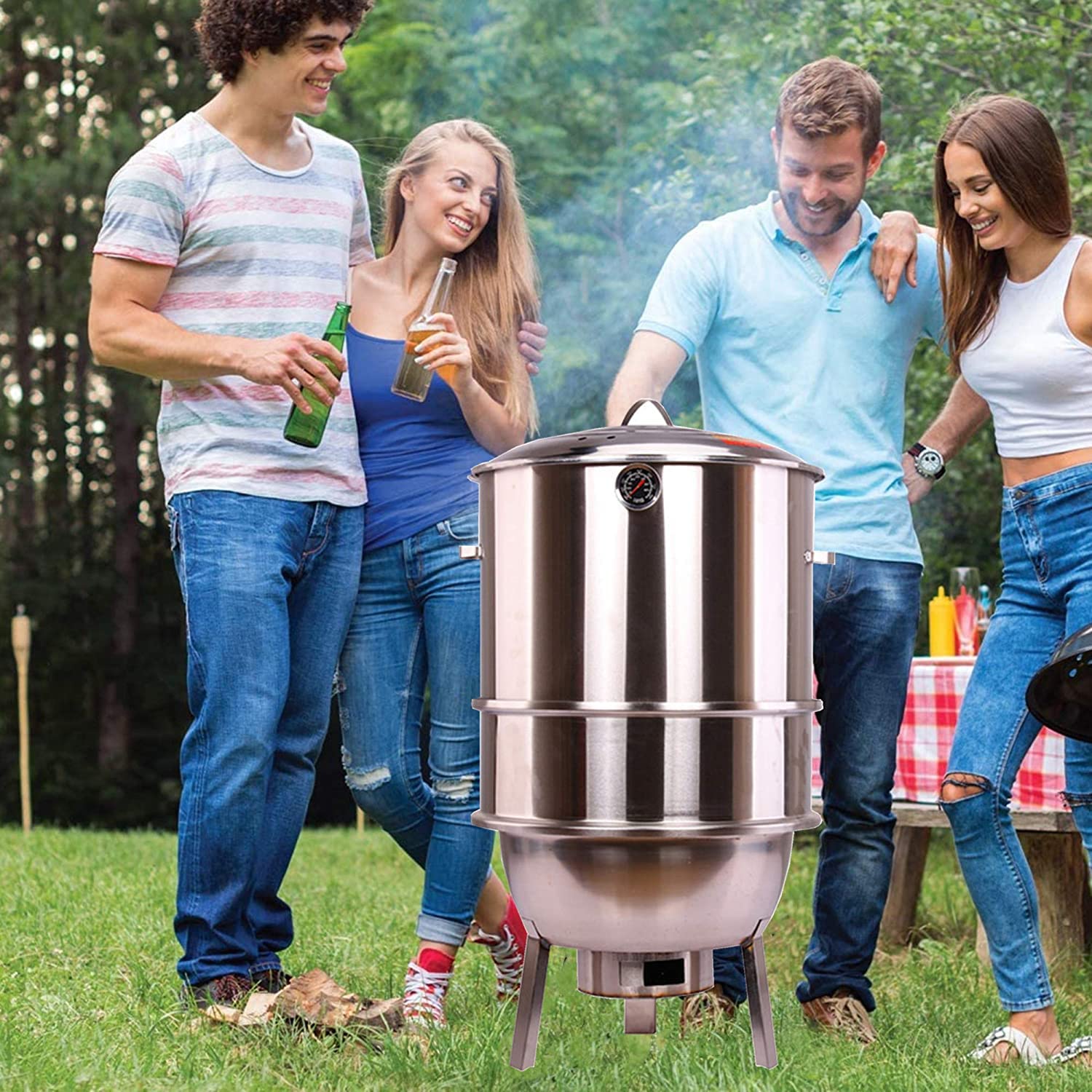 Certyfikat bezpieczeństwa Luksusowe grille węglowe Grill węglowy ze stali nierdzewnej Grill z grillem Grill Przenośna wędzarka na zewnątrz na piknik ogród taras kemping podróż