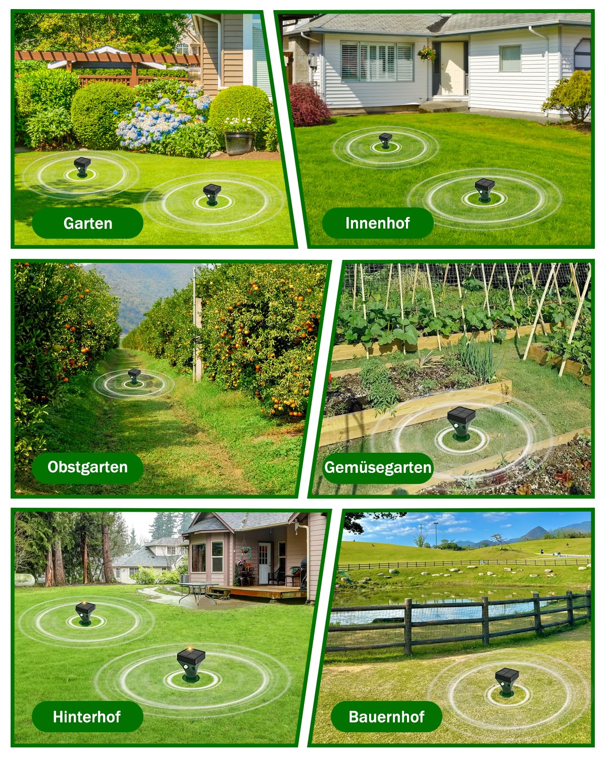 Maulwurf Vertreiber 2er Set, Maulwurfschreck Abwehr gegen Wühlmäuse, Schlangen & Nagetiere, IP65 Wasserdicht, Tiervertreiber für Garten, Rasen & Hof – Unschädlich für Haustiere