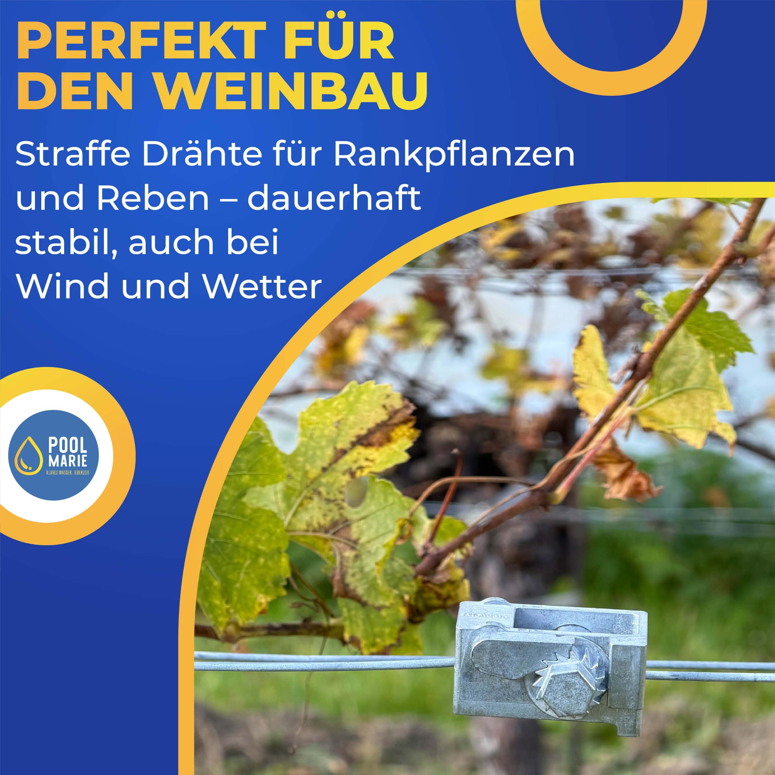 Drahtspanner 2er-Set aus Zinkdruckguss – sturmsicher, nachspannbar ohne Durchtrennen, Made in Germany – für Poolplane, Poolabdeckung, Zaun & Drahtseil – PoolMarie