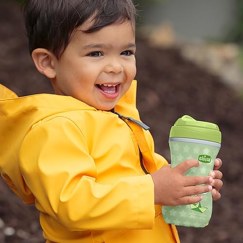 Miniatura 2 de Chicco Vaso para sorber aislado de doble pared que brilla en la oscuridad con boquilla a prueba de mordeduras y tapa sin derrames, 9 onzas. Apto