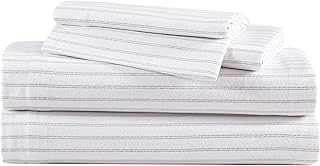 Eddie Bauer Home - Flannel Collection - 100% Cotton Bedding Sheet Set, Pre-Shrunk & Brushed for Extra Softness, Comfort, and Cozy Feel, Queen, Trail Stripe