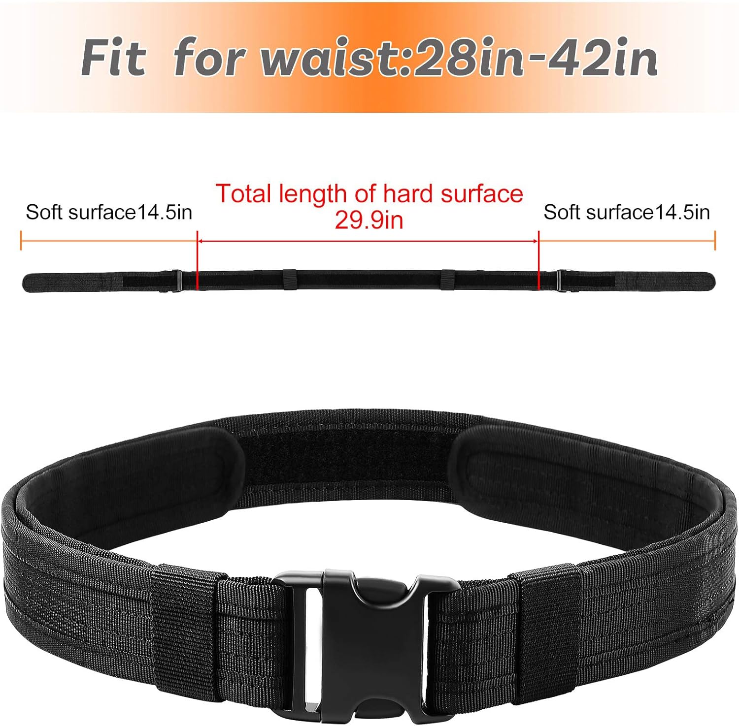 AIRSSON Heavy Duty Belt Tactical Combat Police Utility Belt 1.5 inch Load Bearing with Quick Release Buckle (duty belt) - Image 2