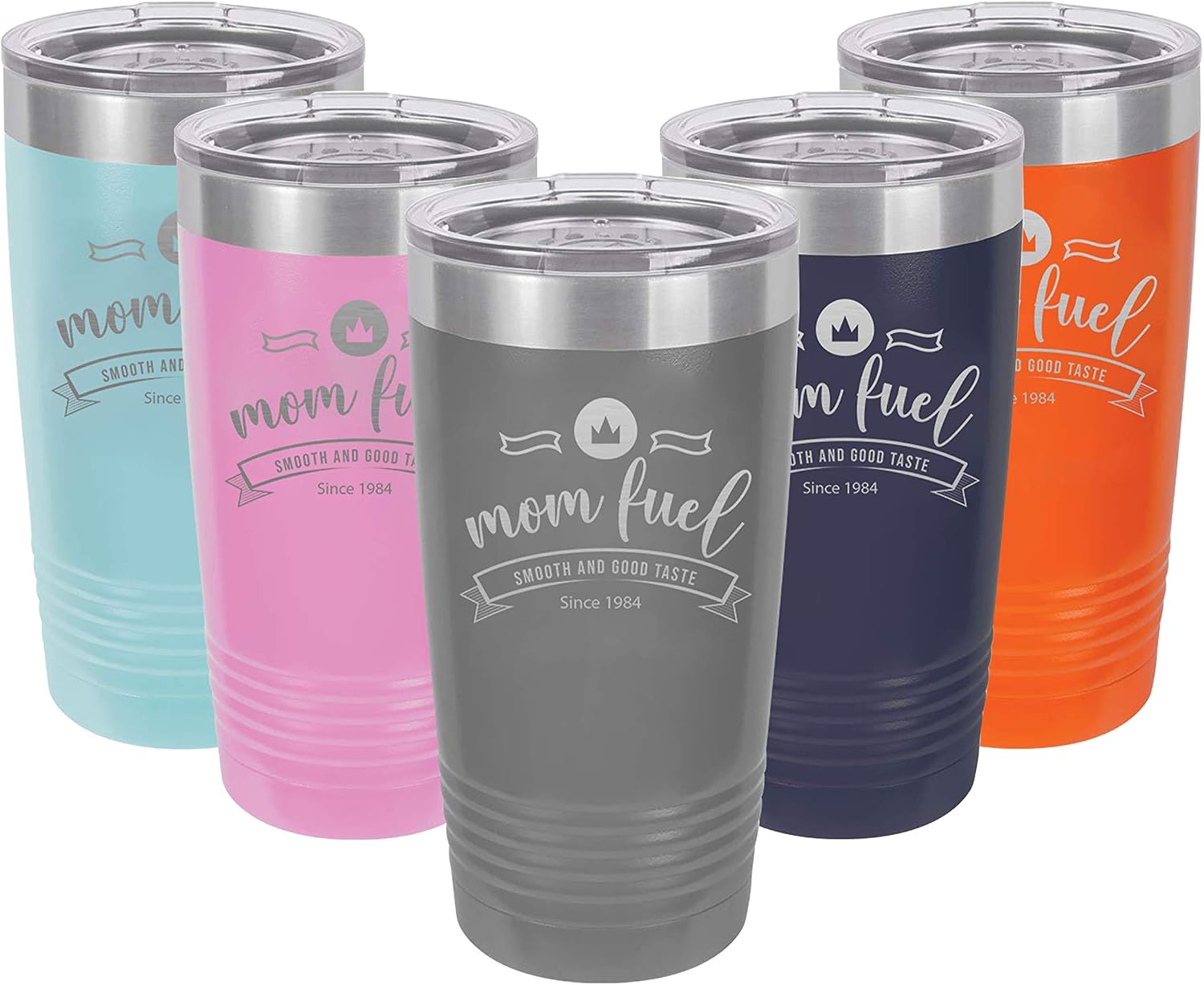 Mom Fuel Personalized Stainless Steel Tumbler 20oz (RED)