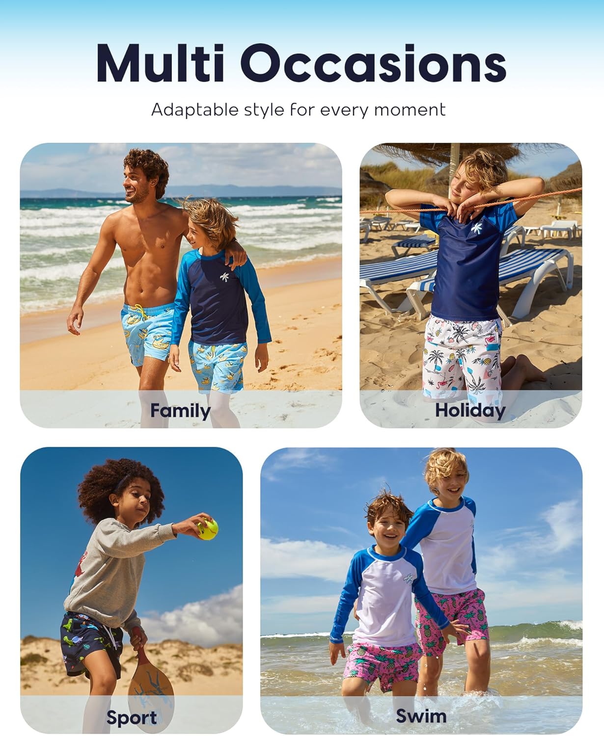 maamgic Swim Trunks Boys Quick Dry Toddler Bathing Suits for Kids Swimsuit Above The Knee Boys Swim Shorts - Image 5