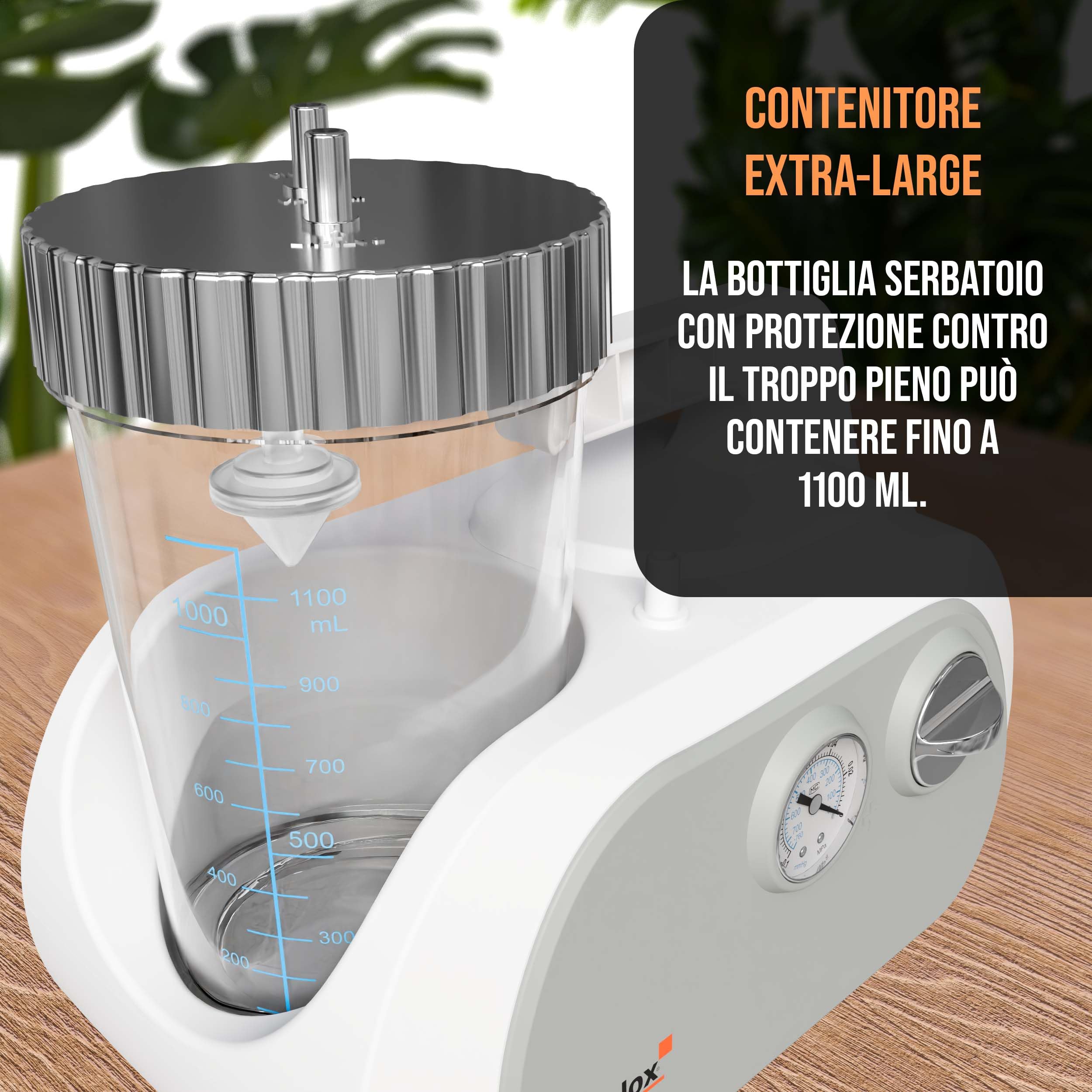 Pulox ASP-181 Pompa elettrica per l'aspirazione delle secrezioni, aspiratore automatico di muco, macchina medica per l'aspirazione dell'espettorato