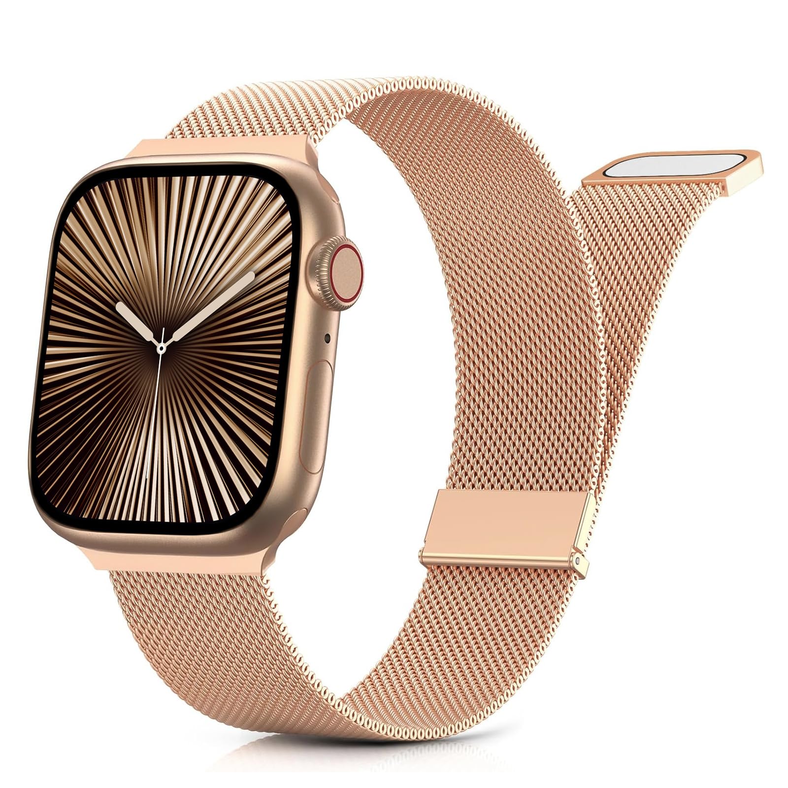 Tuocal Metal Upgraded Strap Compatible with Apple Watch Strap 38mm 40mm 41mm 42mm(Series 10), Mesh Dual Magnetic Stainless Steel Replacement Women Men Straps for iWatch Series 10 9 8 7 6 5 4 3 2 1