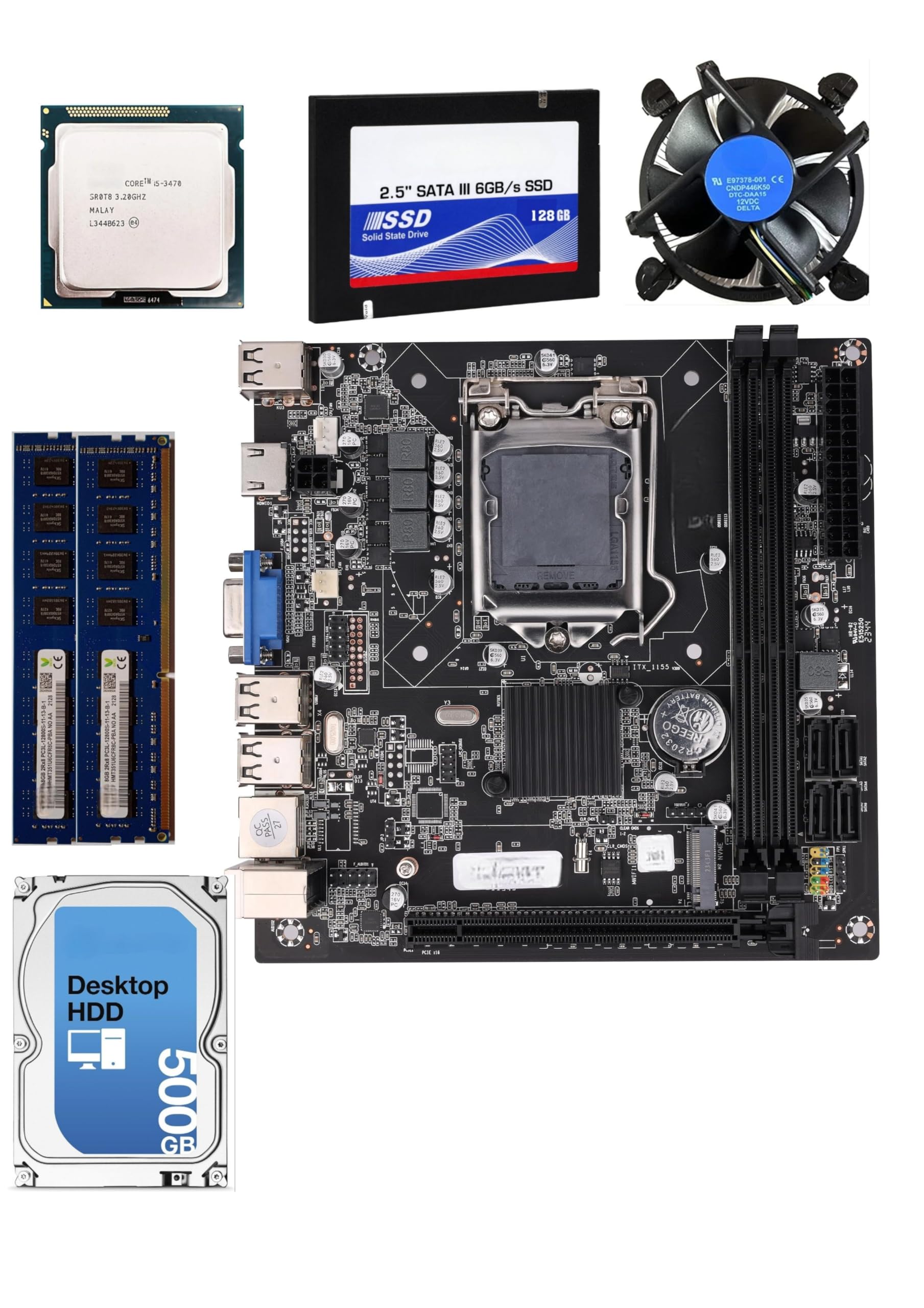 H61 Motherboard Combo Kit With I5 3470 Processor 128gb Ssd