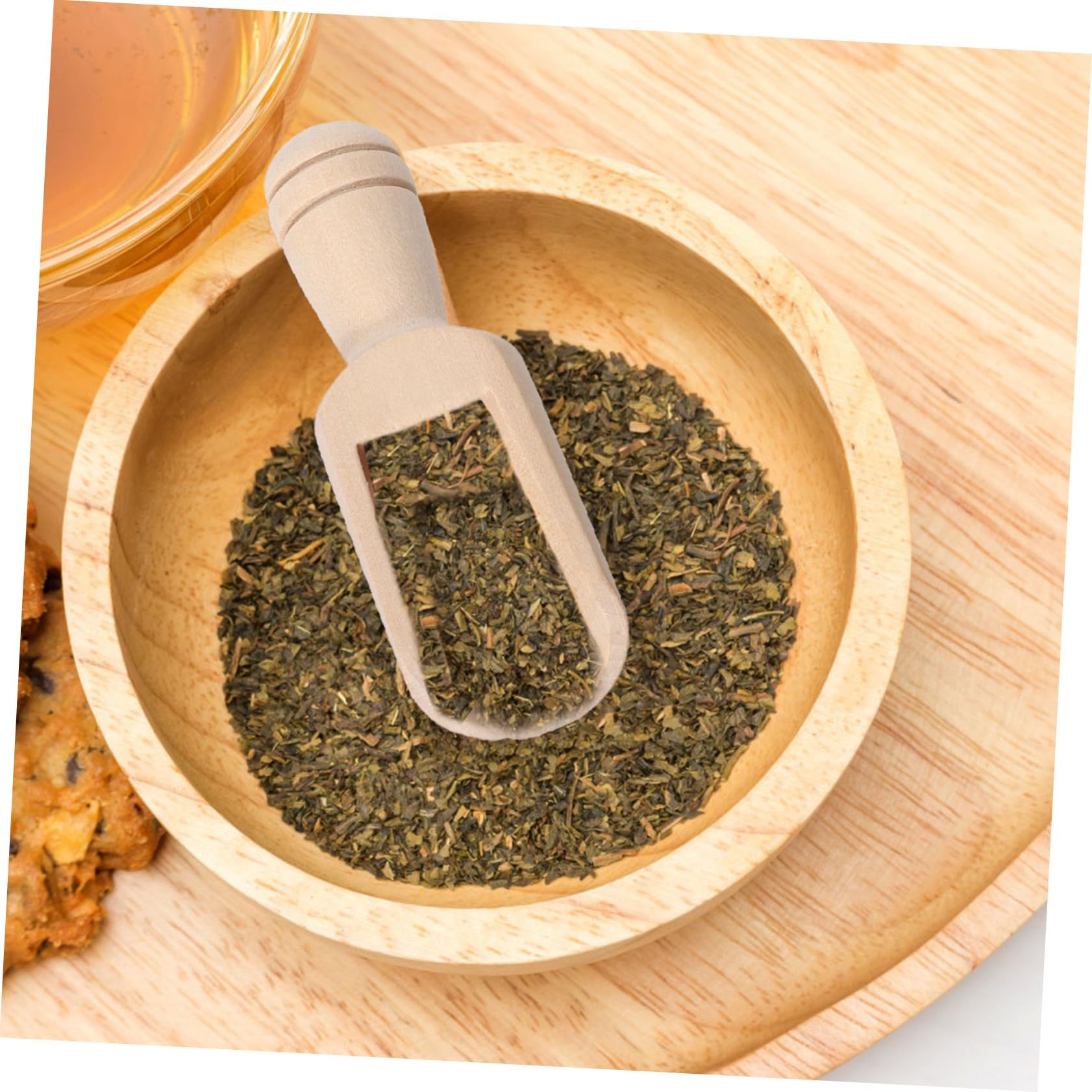 Garneck Mini Wood Spoons 4pcs Wooden Spoons for Salt Tea Beautiful Scoop for Salt Tea Leaves Flour Nuts