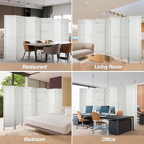 Miniatura 7 de Divisor de habitación de 6 paneles totalmente ensamblado separadores de habitación de madera de 56 pies y pantallas plegables de privacidad