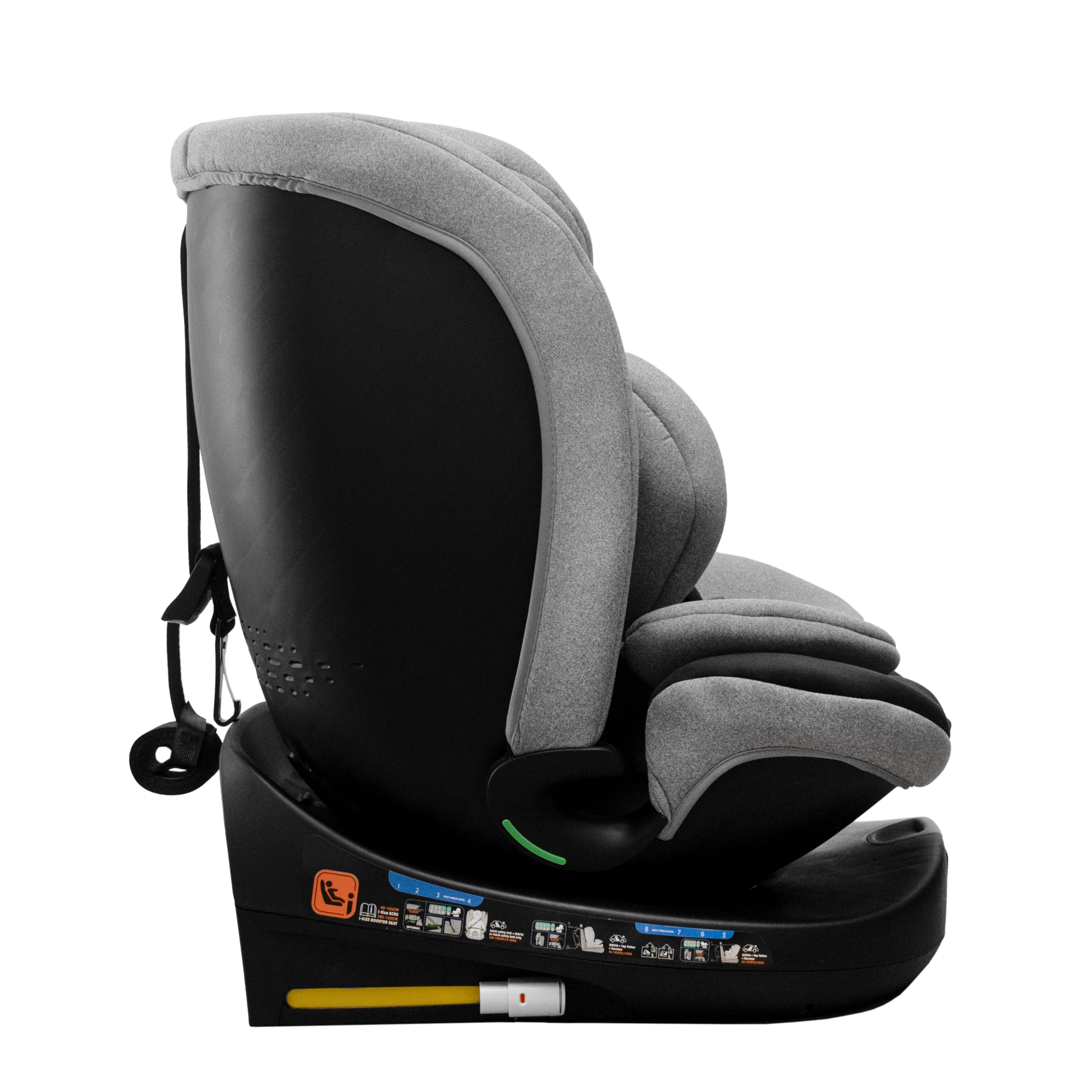 Siege Auto Bebe 0 à 36kg Isofix pivotant 360 – Groupe 0+, 40-150cm, de la naissance à 12 ans - 8 inclinaisons du dossier - Appui-tête réglable jusqu'à 24 cm, Protection latérale