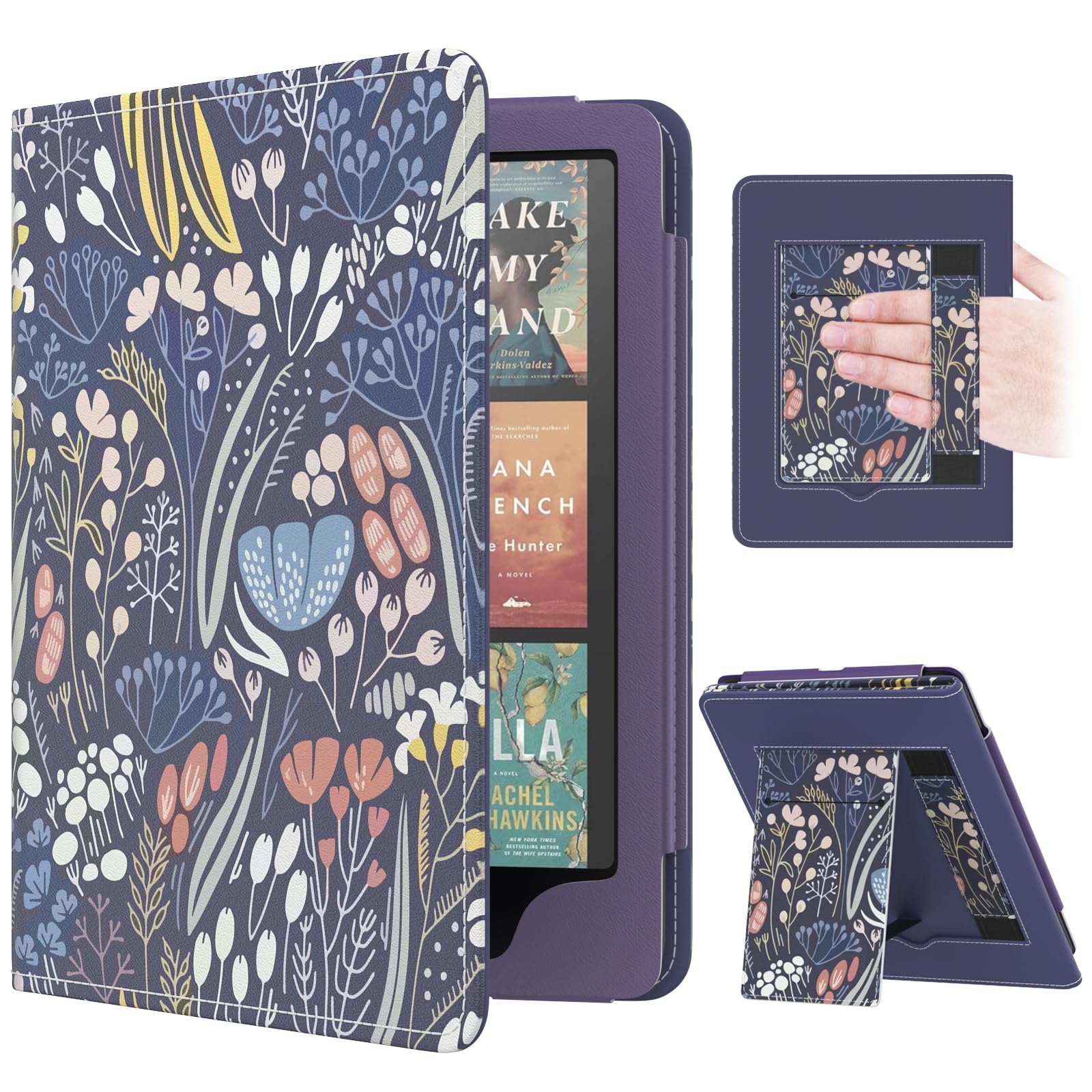 MoKo Case for 7"/6.8" Kindle Paperwhite(12th/11th Gen-2024/2021) and Kindle Colorsoft Signature Edition, Slim PU Shell Cover Case with Auto-Wake/Sleep for Kindle Paperwhite 2024, Night Blue