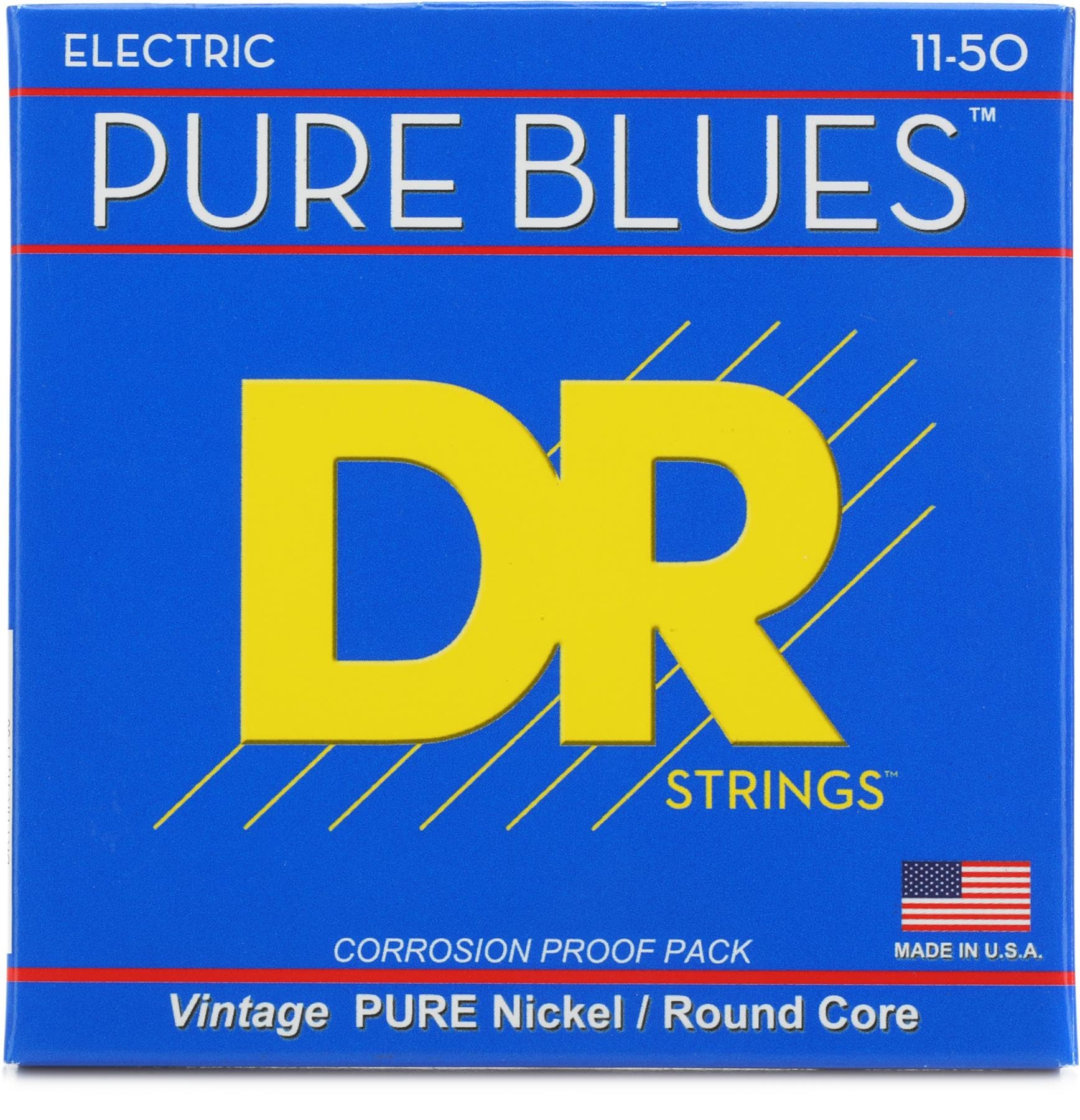 DR Strings PURE BLUES Pure Nickel Electric Guitar Strings (11-50)