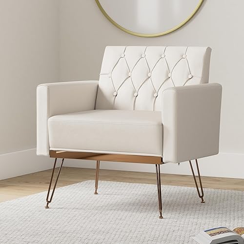 Miniatura 2 de Olela Silla decorativa de terciopelo con brazo para sala de estar, sillón moderno, sofá individual, acogedora silla auxiliar tapizada para lectura