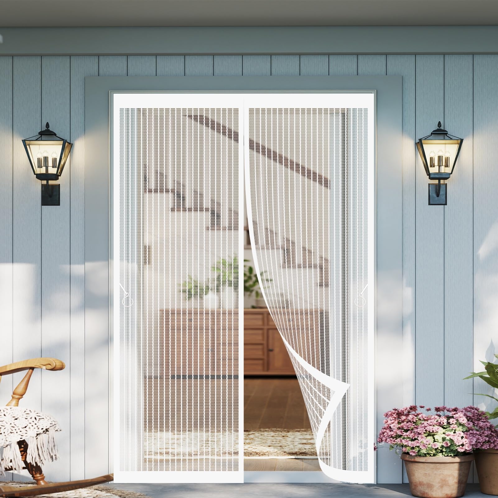 Moustiquaire porte magnétique anti-insectes air frais continu