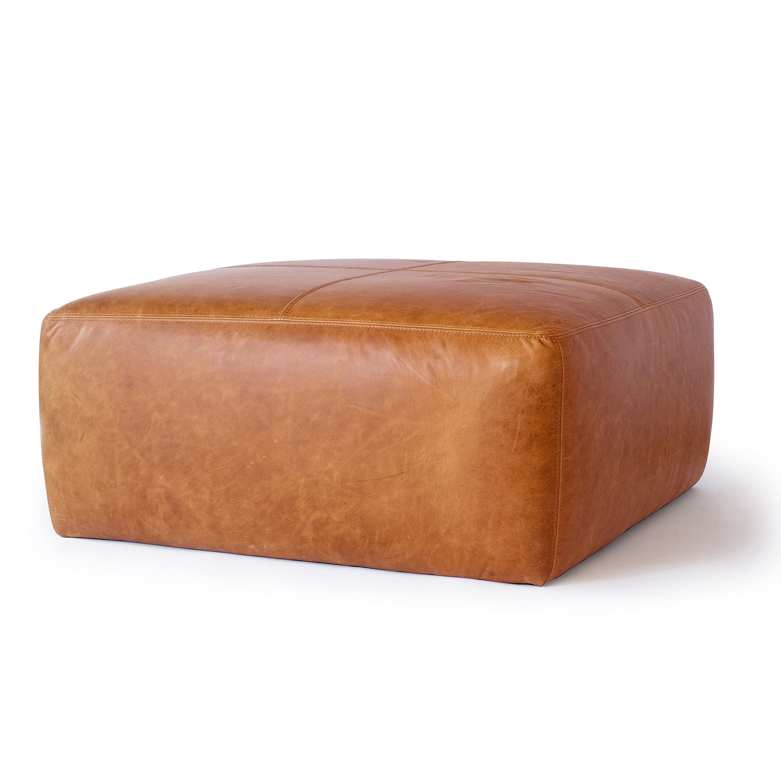 Buy POLY & BARK Sequoia Ottoman in FullGrain PureAniline Italian
